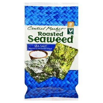 Central Market Sea Salt Roasted Seaweed Snack, 0.35 oz