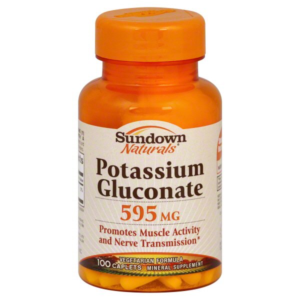 Sundown Naturals Potassium Gluconate 595 MG Caplets Shop Vitamins