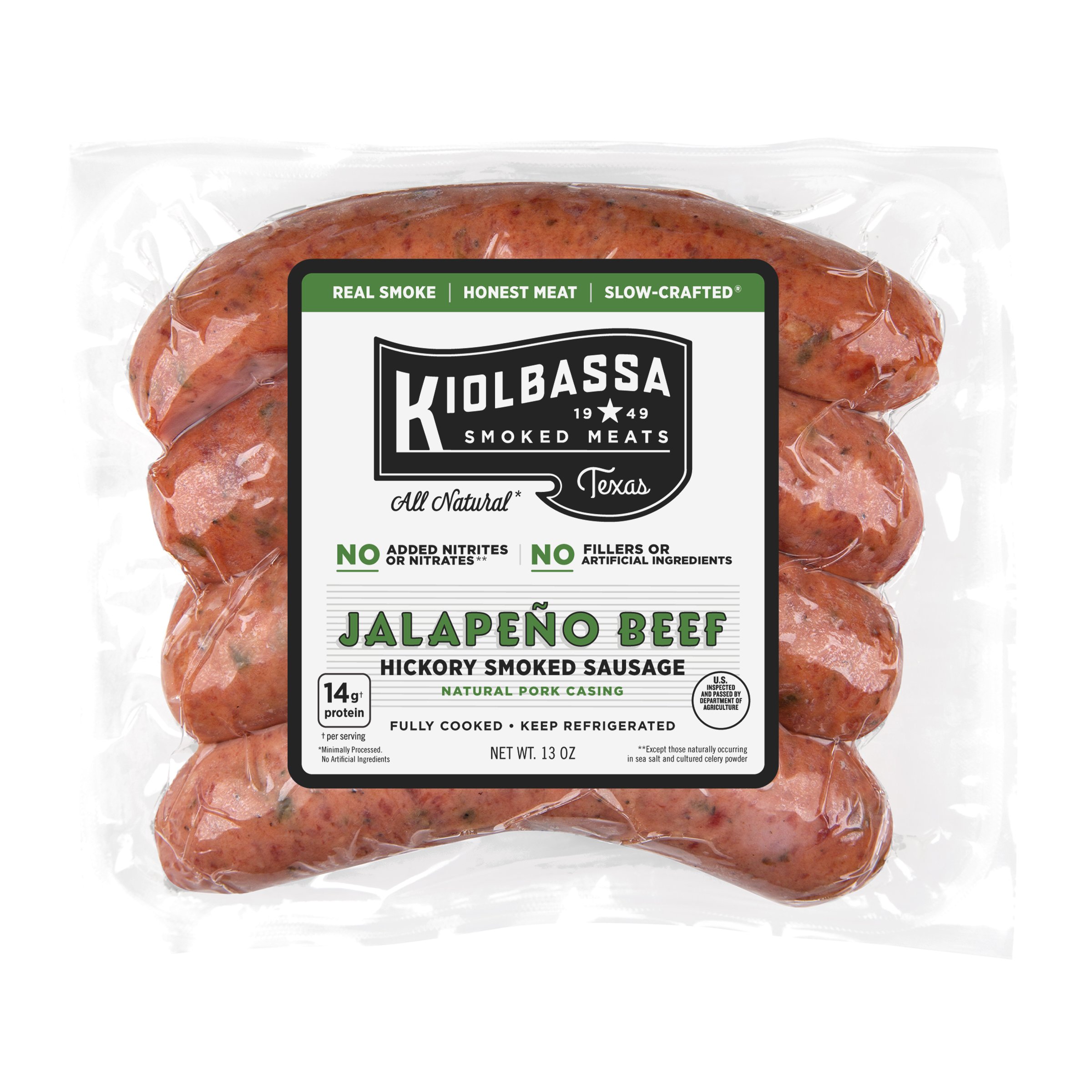 Kiolbassa Jalapeño Beef Hickory Smoked Sausage Links Shop Sausage at HEB