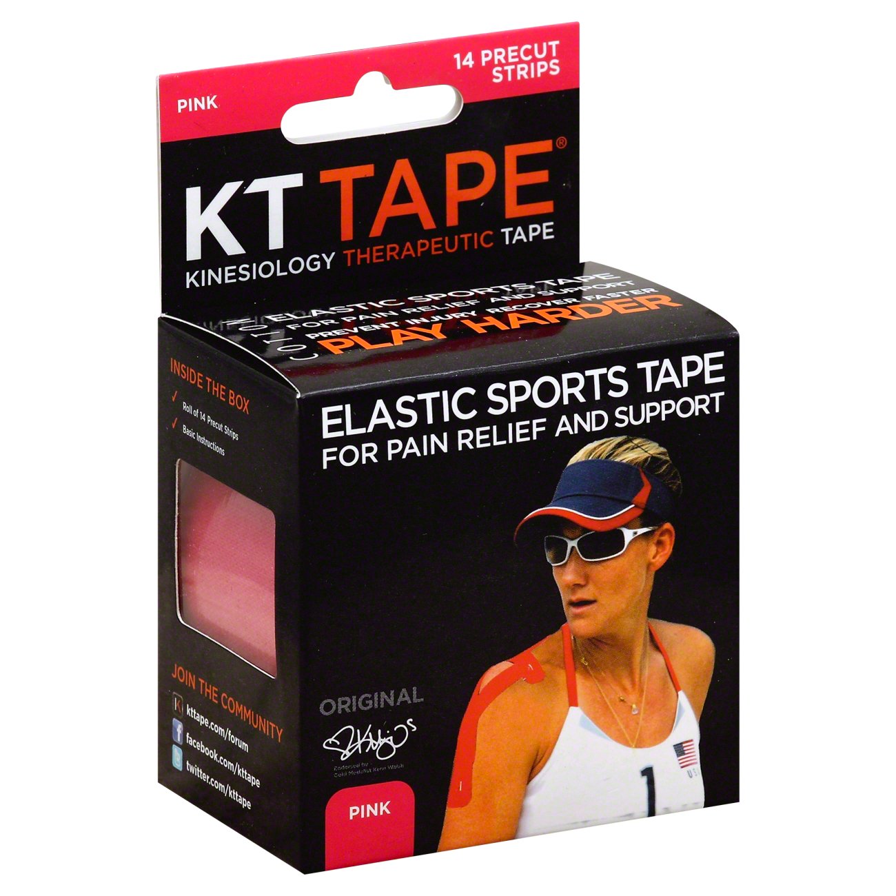 KT Tape Elastic Sports Tape Strips Pink Shop Sleeves & Braces at HEB