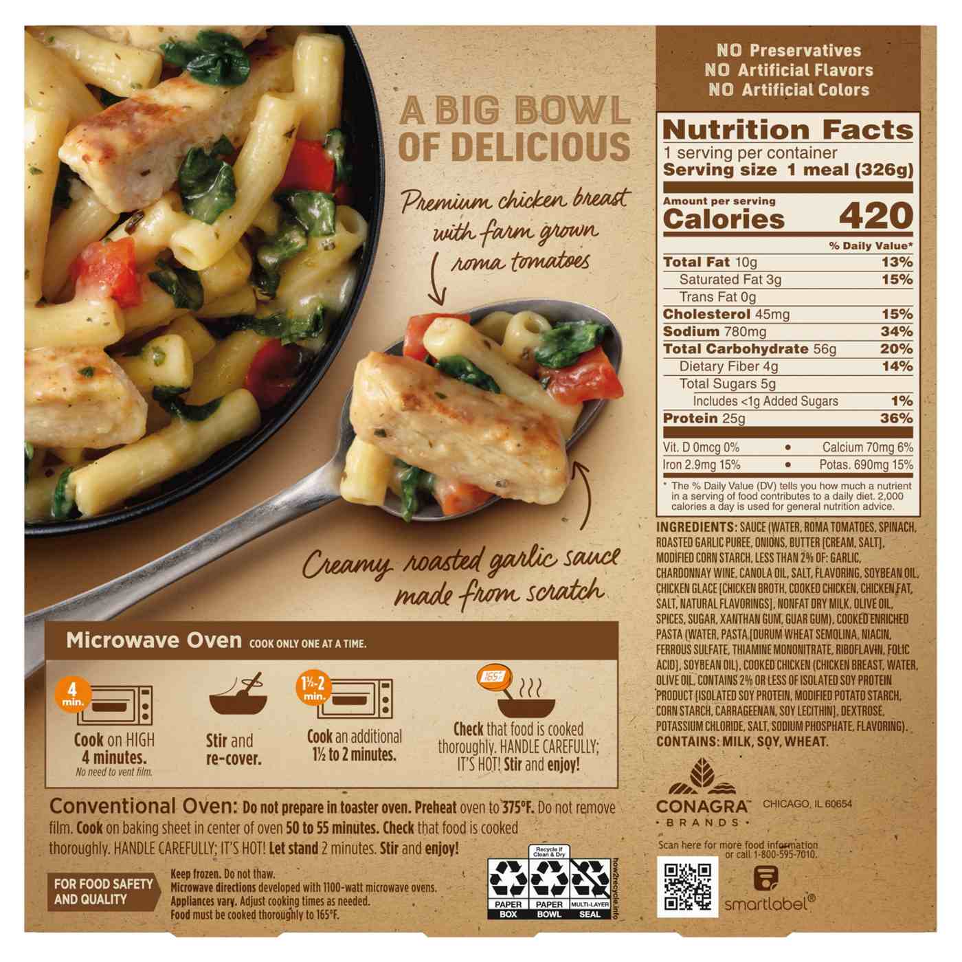 Marie Callender's Roasted Garlic Chicken Bowl Frozen Meal Shop