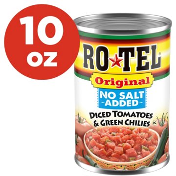 Ro-Tel Original No Salt Added Diced Tomatoes and Green Chilies, 10 oz