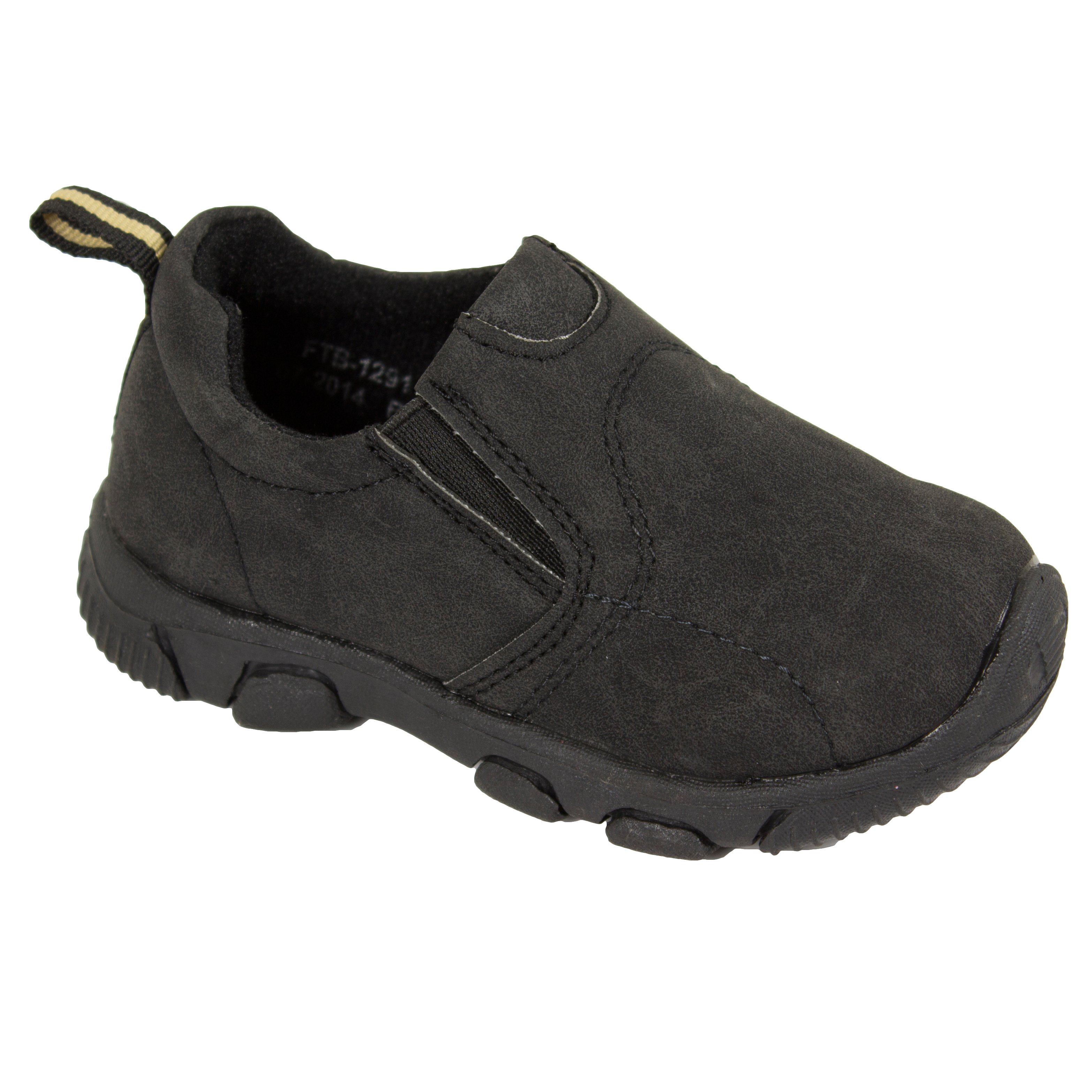 black leatherette slip on loafer