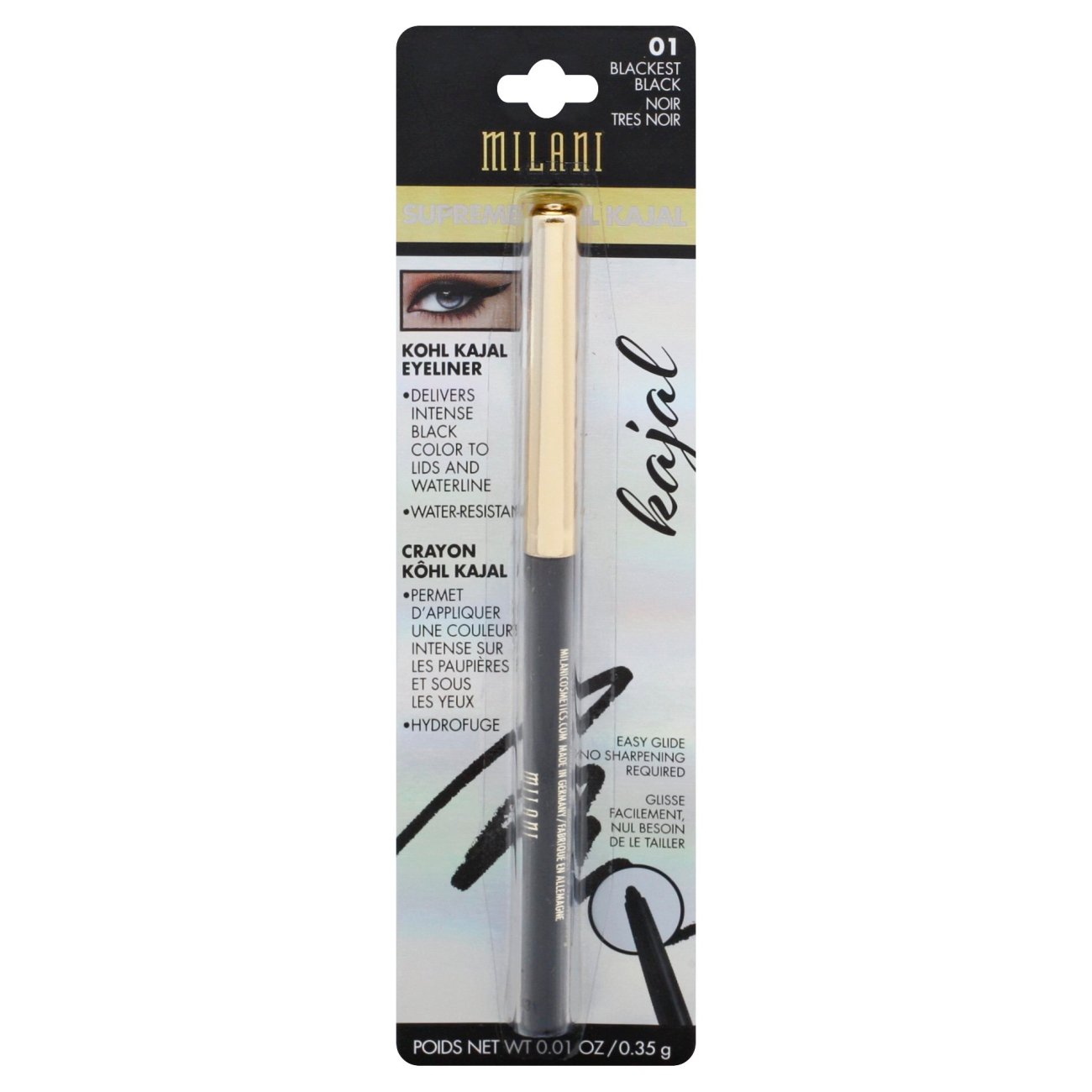 Milani Supreme Kohl Kajal Eyeliner Blackest Black Shop Eyes At H E B