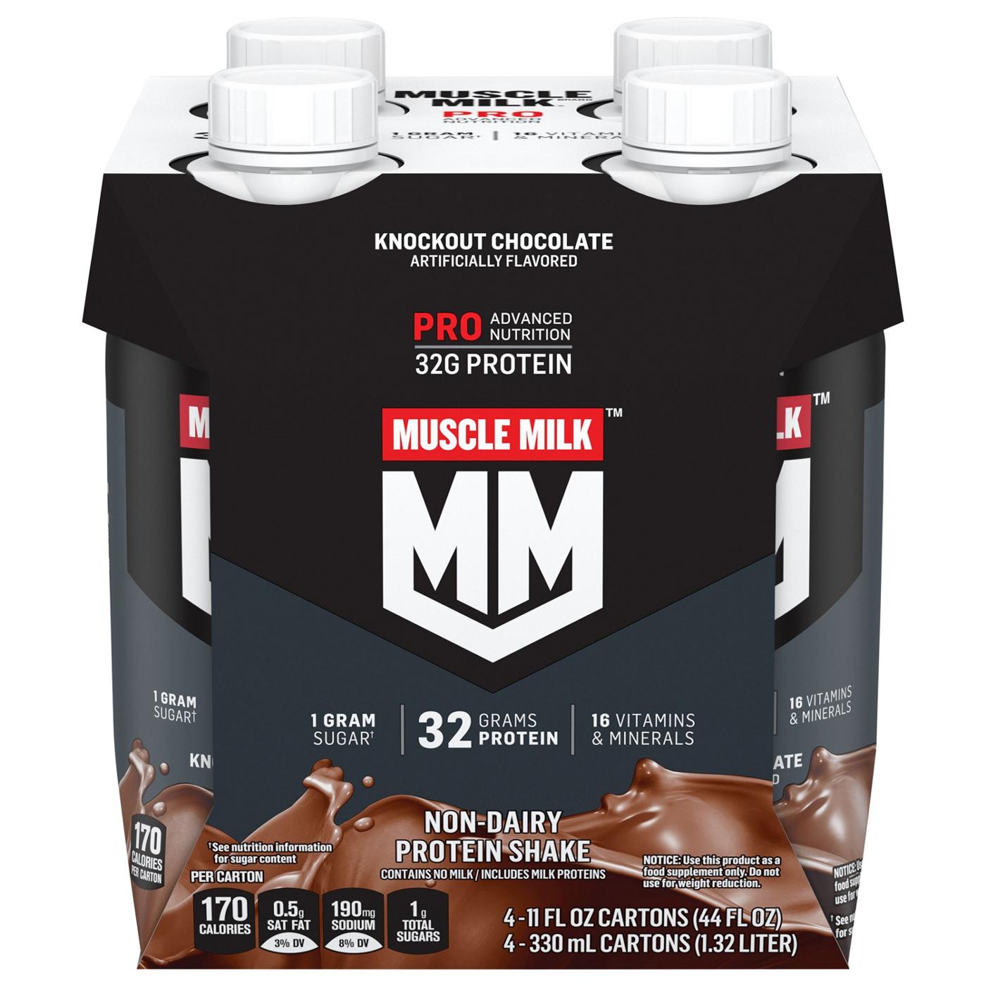 Muscle Milk Pro Series 32 Mega Protein Shake, Knockout Chocolate - Shop  Diet & Fitness at H-E-B