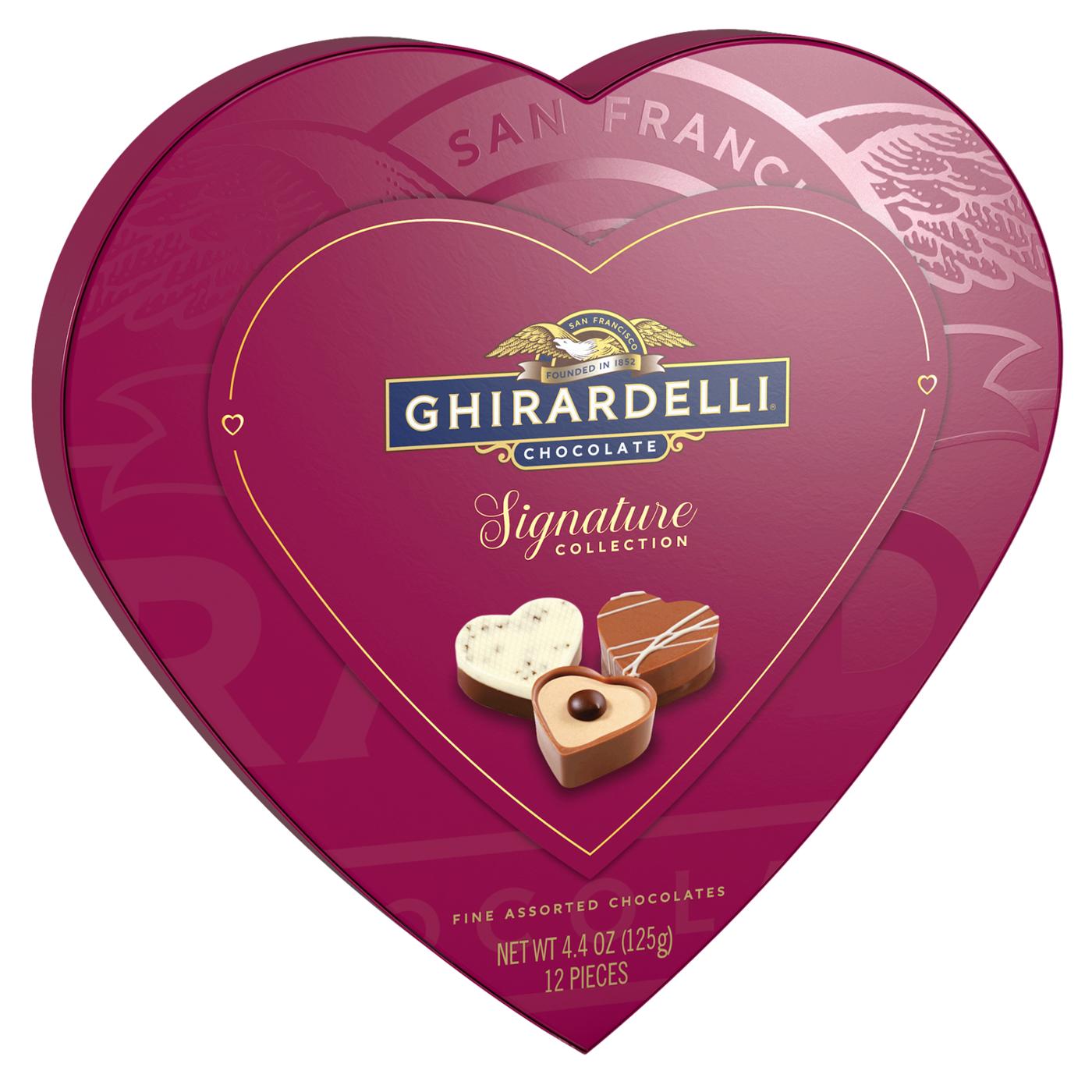 Ghirardelli Signature Collection Fine Assorted Chocolates Valentine's Heart Gift Box, 12 pc; image 1 of 6