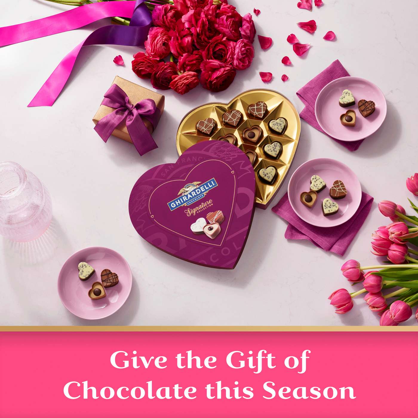 Ghirardelli Signature Collection Fine Assorted Chocolates Valentine's Heart Gift Box, 12 pc; image 6 of 6