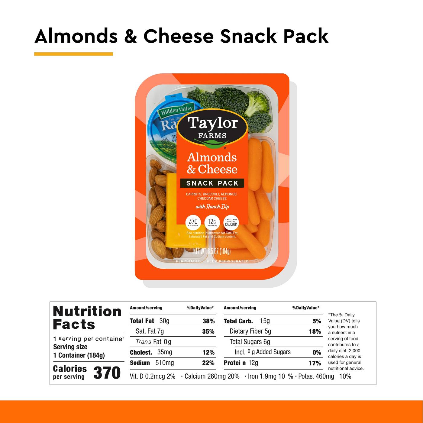 Taylor Farms Almonds and Cheese Snack Tray; image 5 of 5