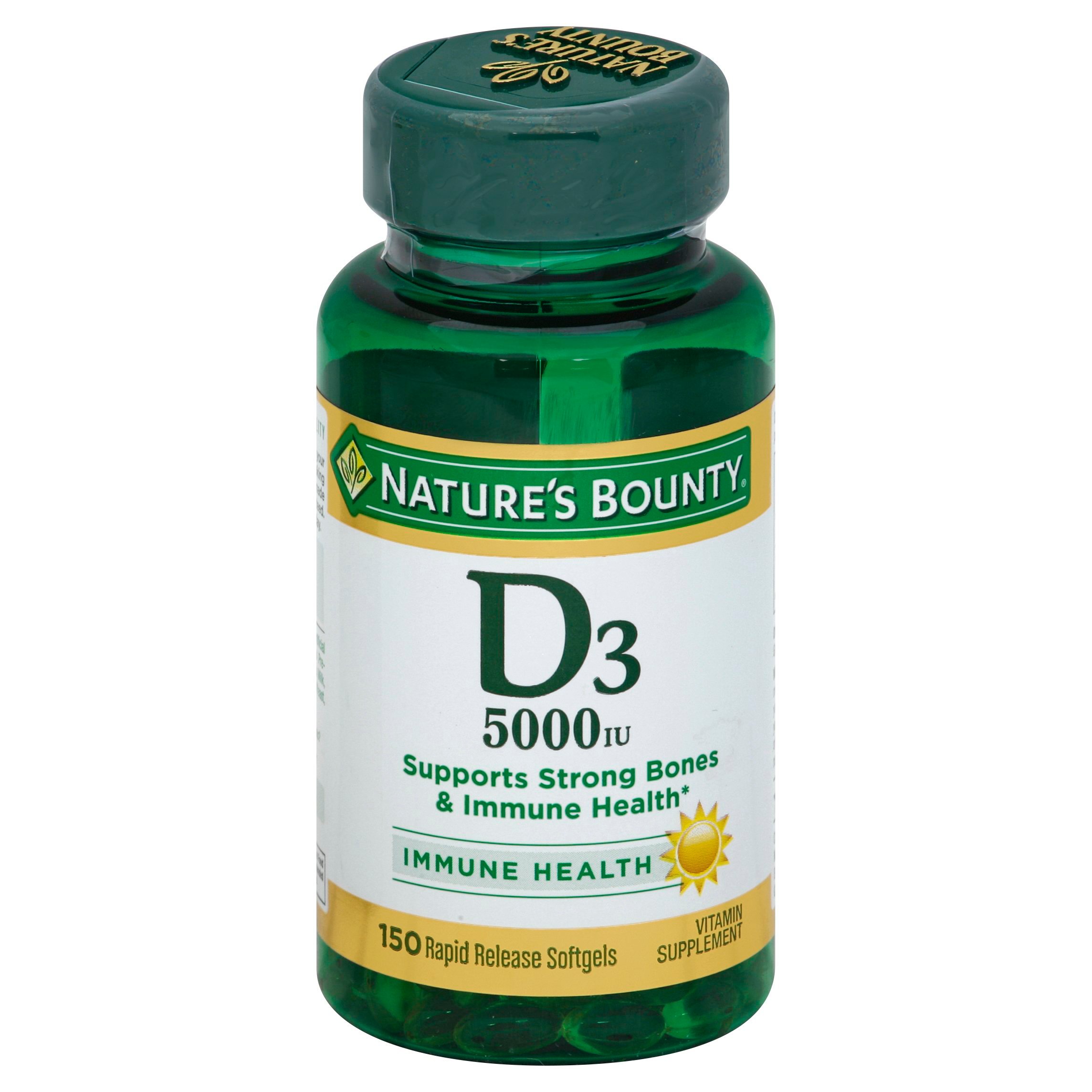 Nature's Bounty Vitamin D3 125 mcg (5000 IU) Softgels Shop Vitamins A