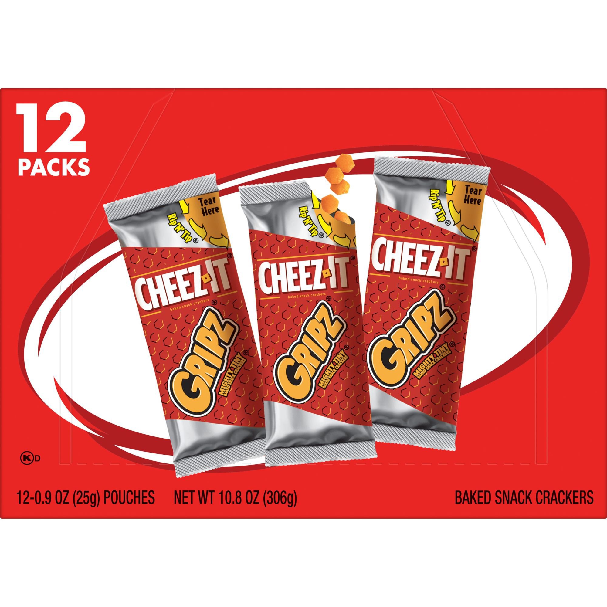 CheezIt Gripz Original Tiny Baked Snack Cheese Crackers, 10.8 oz
