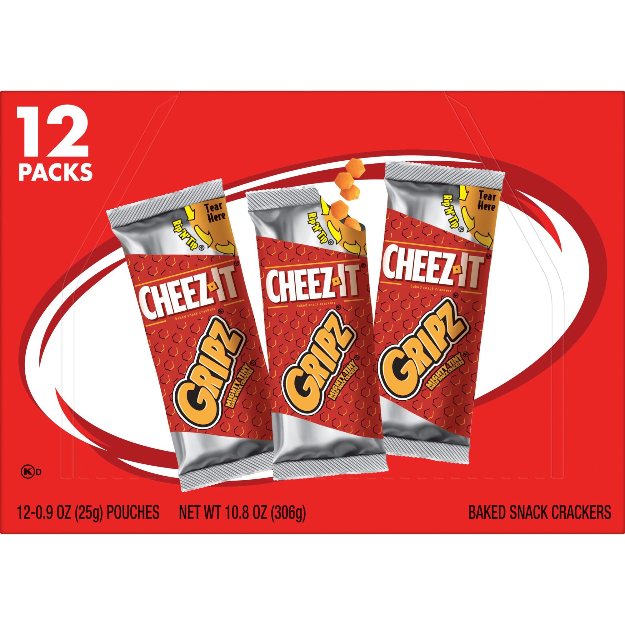 Cheez-It Gripz Original Tiny Baked Snack Cheese Crackers, 10.8 oz ...