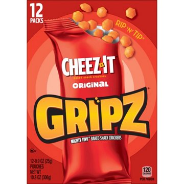 Cheez-It Gripz Original Tiny Baked Snack Cheese Crackers, 10.8 oz