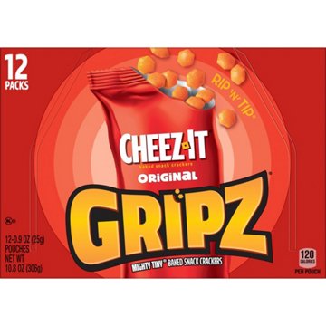 Cheez-It Gripz Original Tiny Baked Snack Cheese Crackers, 10.8 oz