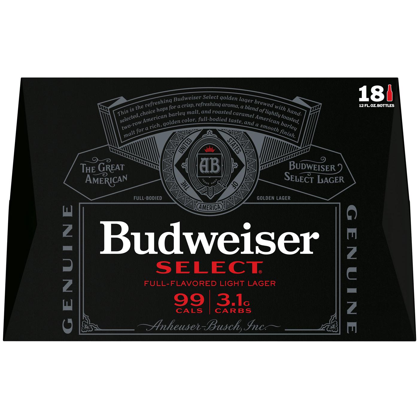 Budweiser Select Light Lager Beer, 18 pack; image 2 of 2