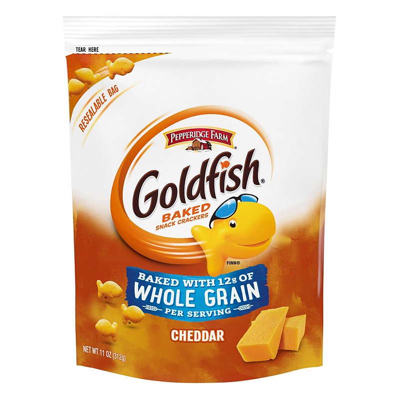 Pepperidge Farm Goldfish Whole Grain Cheddar Baked Snack Crackers Bag Shop Crackers Breadsticks At H E B