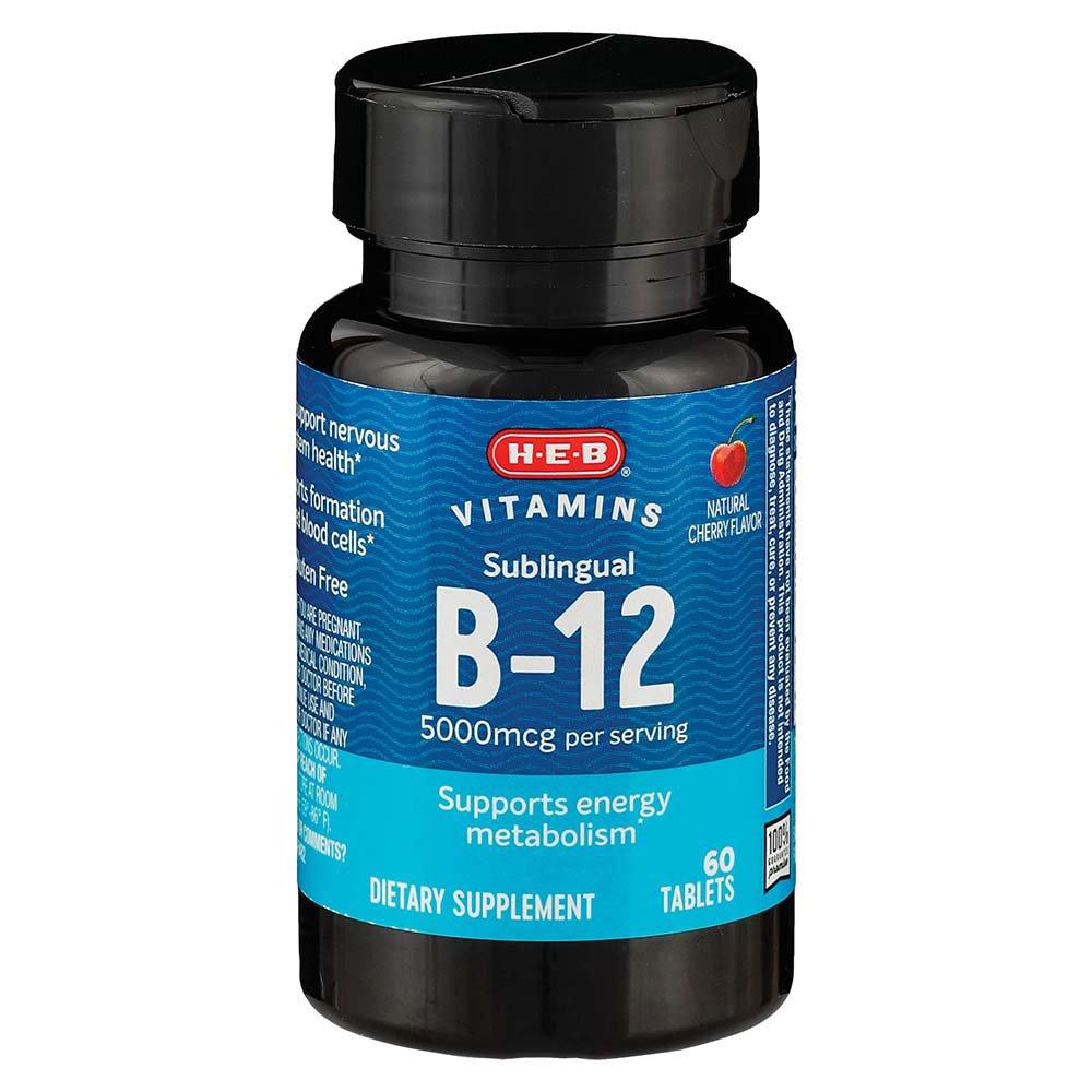 HEB Vitamins Sublingual B12 Tablets 5,000 mcg Shop Vitamins AZ