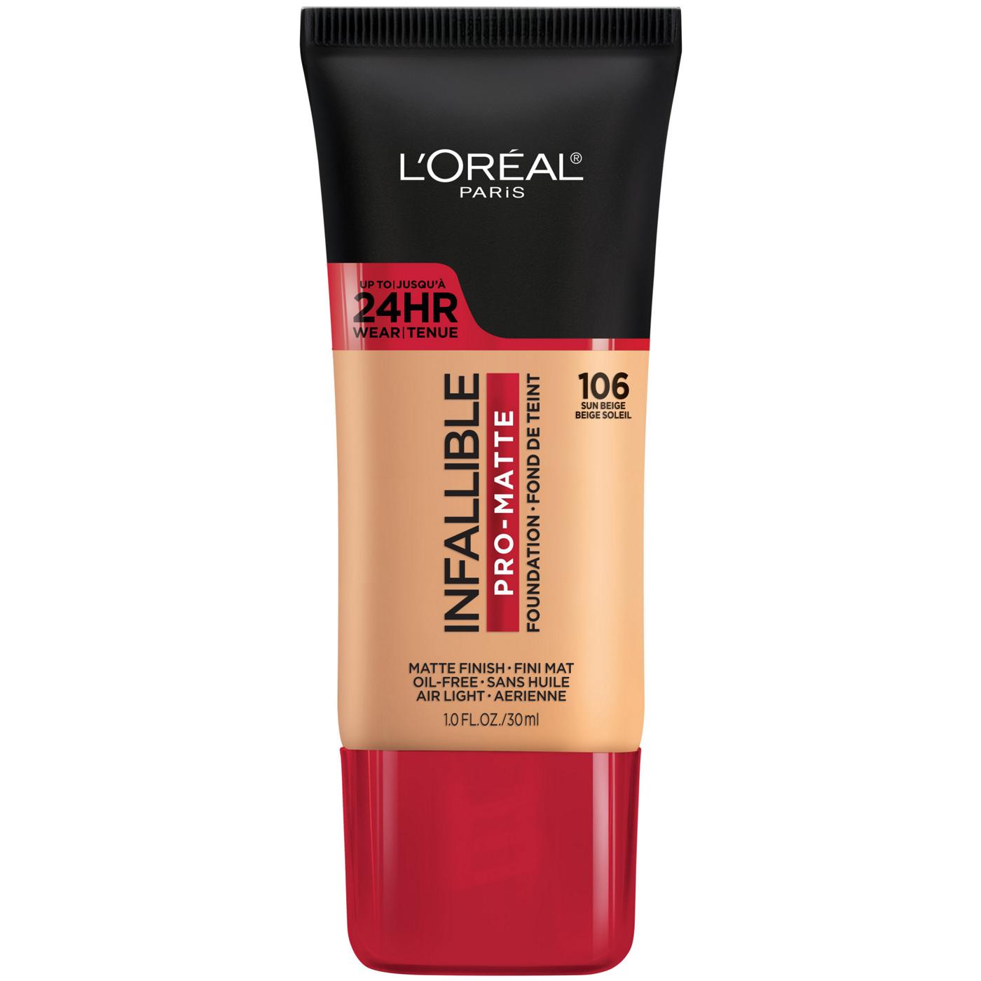 L'Oréal Paris Infallible Pro-Matte Blendable Foundation, Oil Free 106 Sun Beige; image 1 of 5