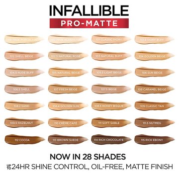 L'Oréal Paris Infallible Pro-Matte Blendable Foundation, Oil Free 111 Soft Sable