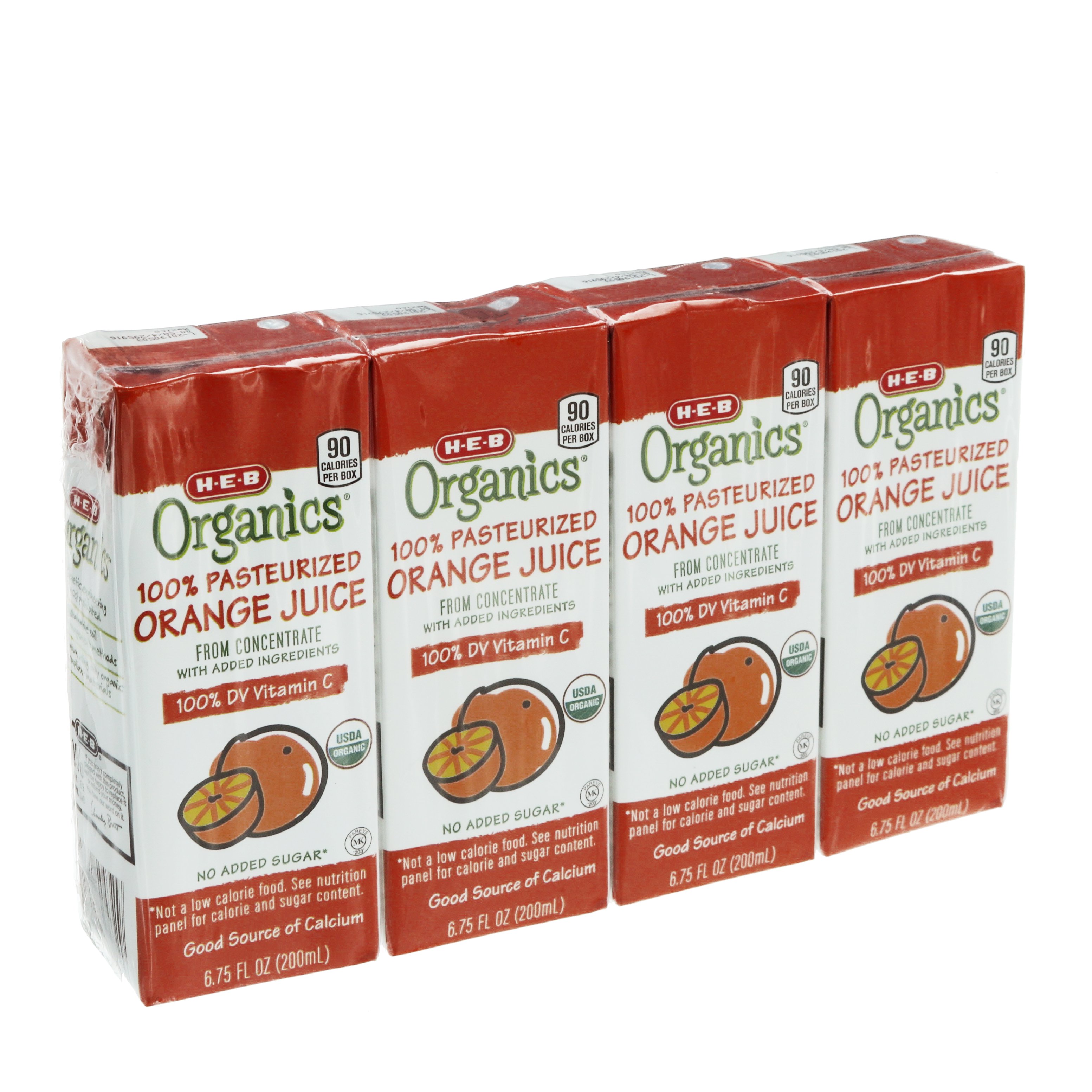 H-E-B Organics Orange Juice 6.75 oz Boxes