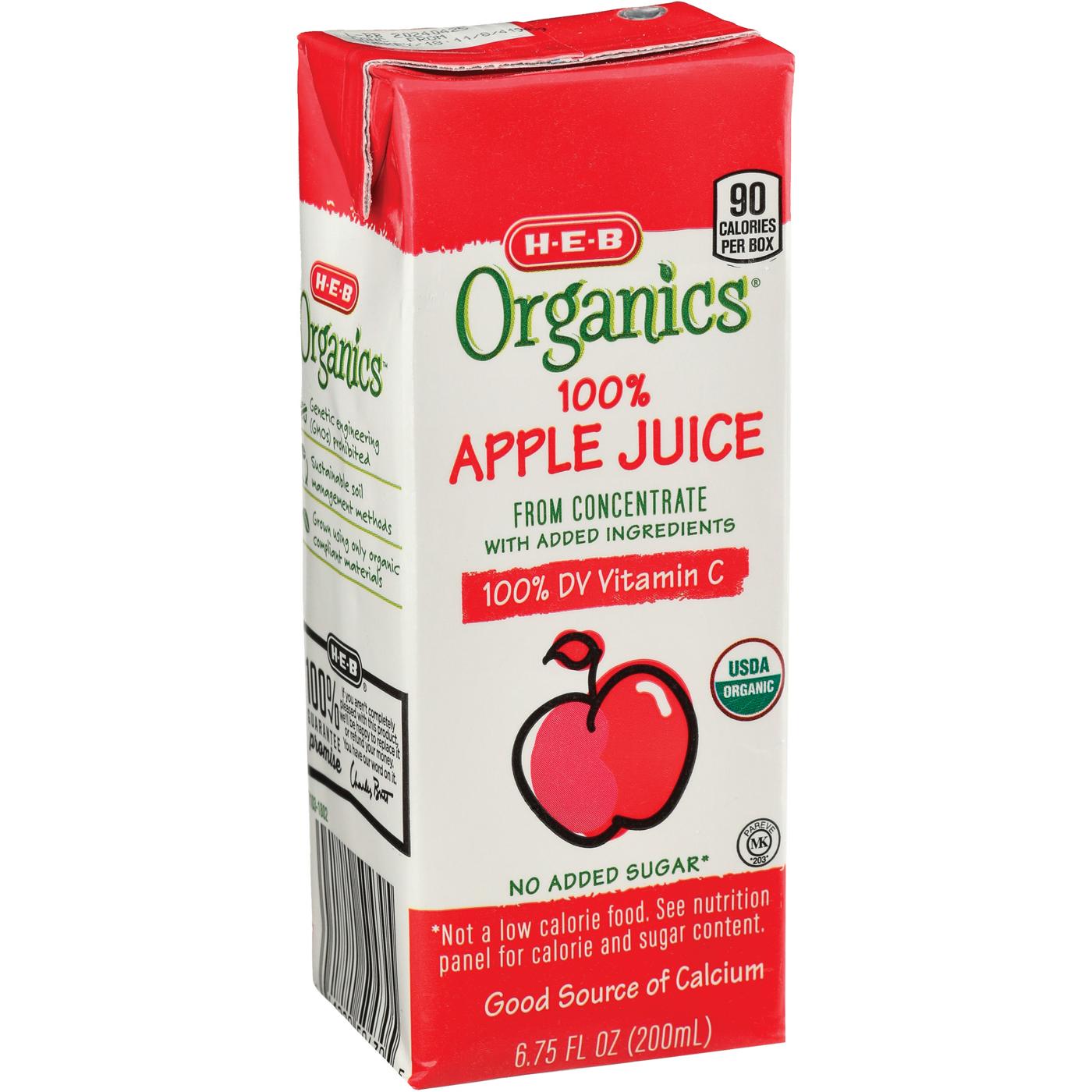 H-E-B Organics Apple Juice 6.75 oz Boxes; image 2 of 3