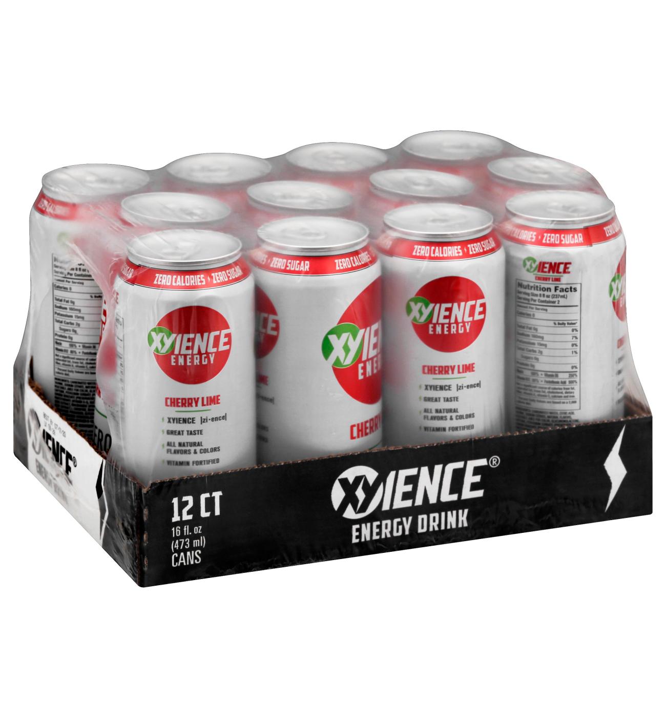 XYIENCE Zero Sugar Energy Drink 12 pk Cans - Cherry Lime; image 1 of 2