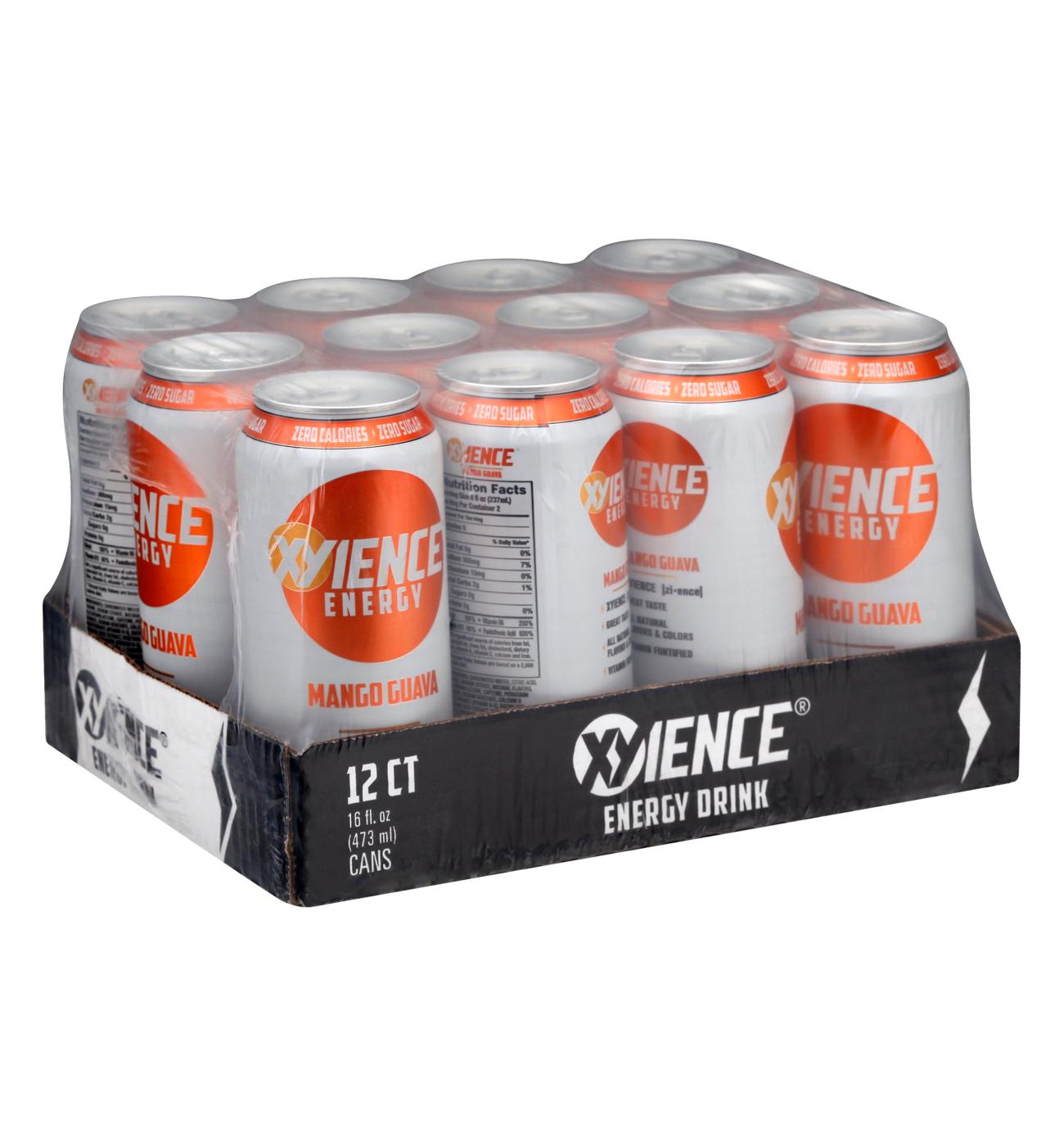 XYIENCE Zero Sugar Energy Drink 12 pk Cans - Mango Guava; image 1 of 2