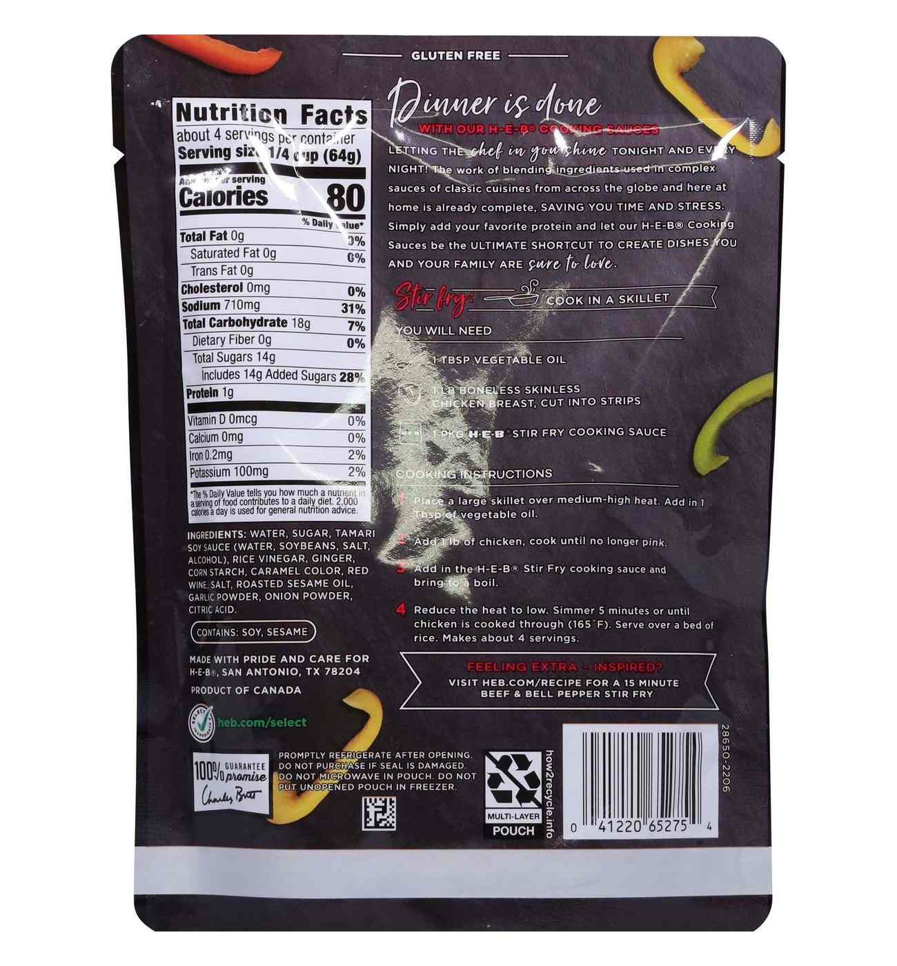 H-E-B Cooking Sauce - Chinese Stir Fry; image 2 of 4