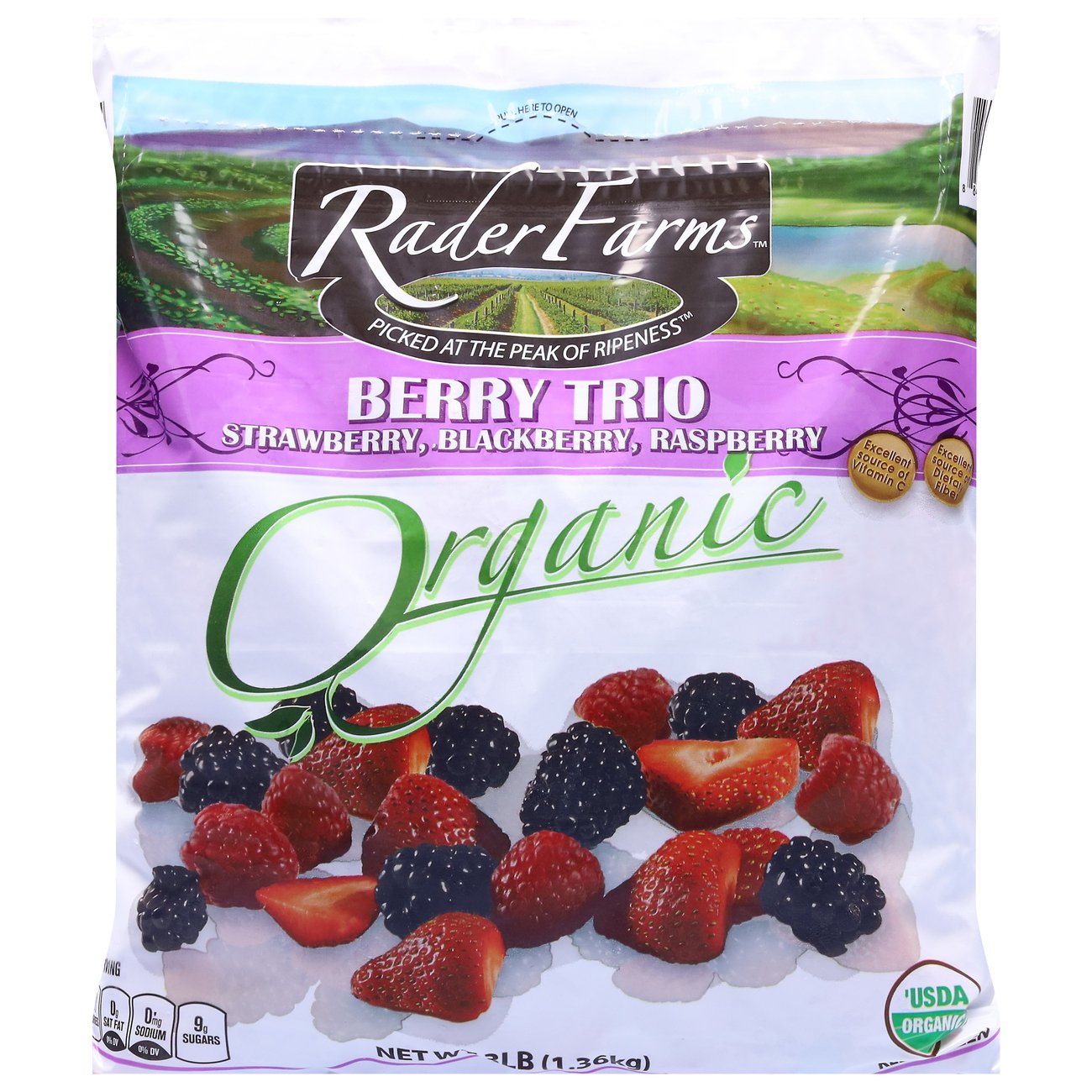 Rader Farms Organic Berry Trio, 48 oz