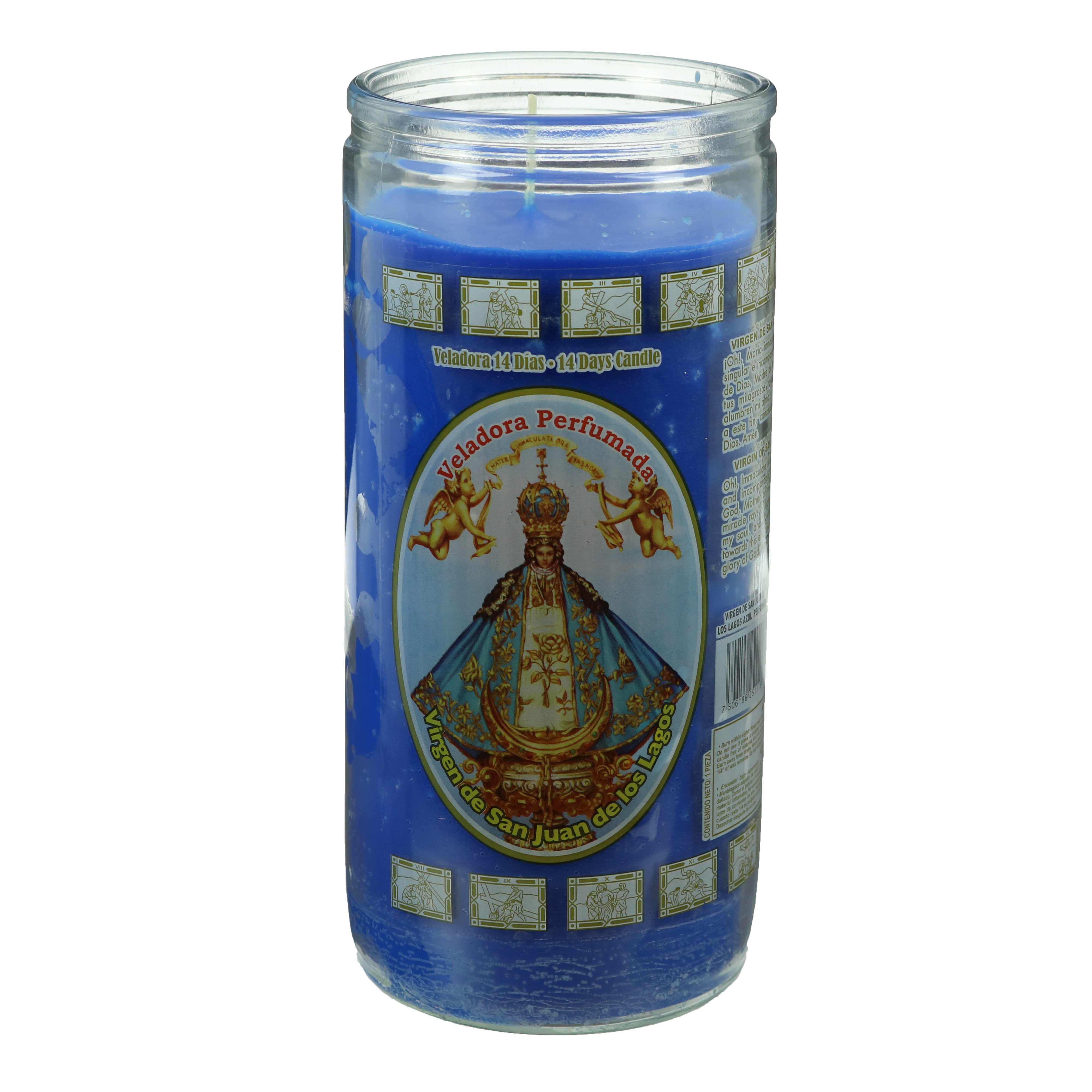 Brilux Virgen de San Juan de los Lagos Scented Candle Blue Wax Shop