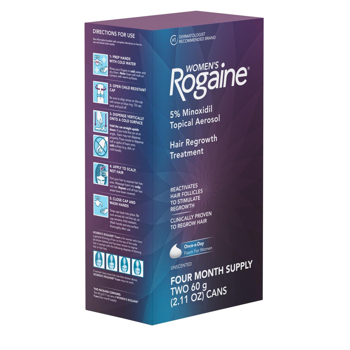 Rogaine Women's 5% Minoxidil Foam for Hair Regrowth; image 2 of 4