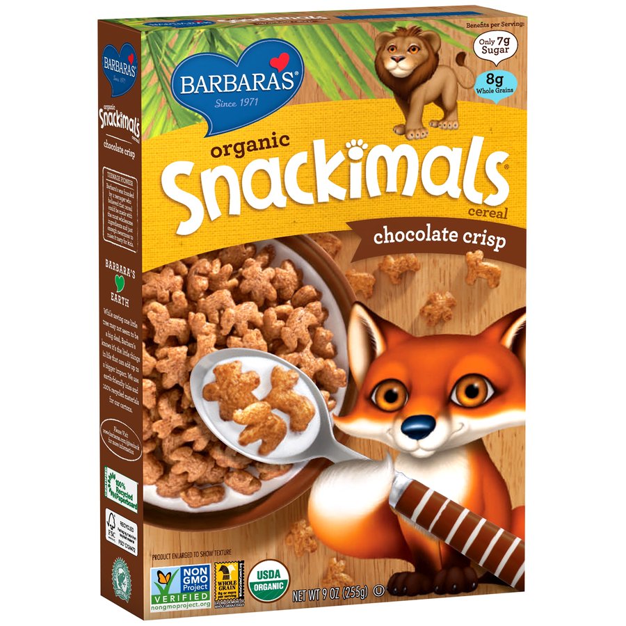 Barbara's Organic Chocolate Crisp Snackimals Cereal - Shop Cereal ...