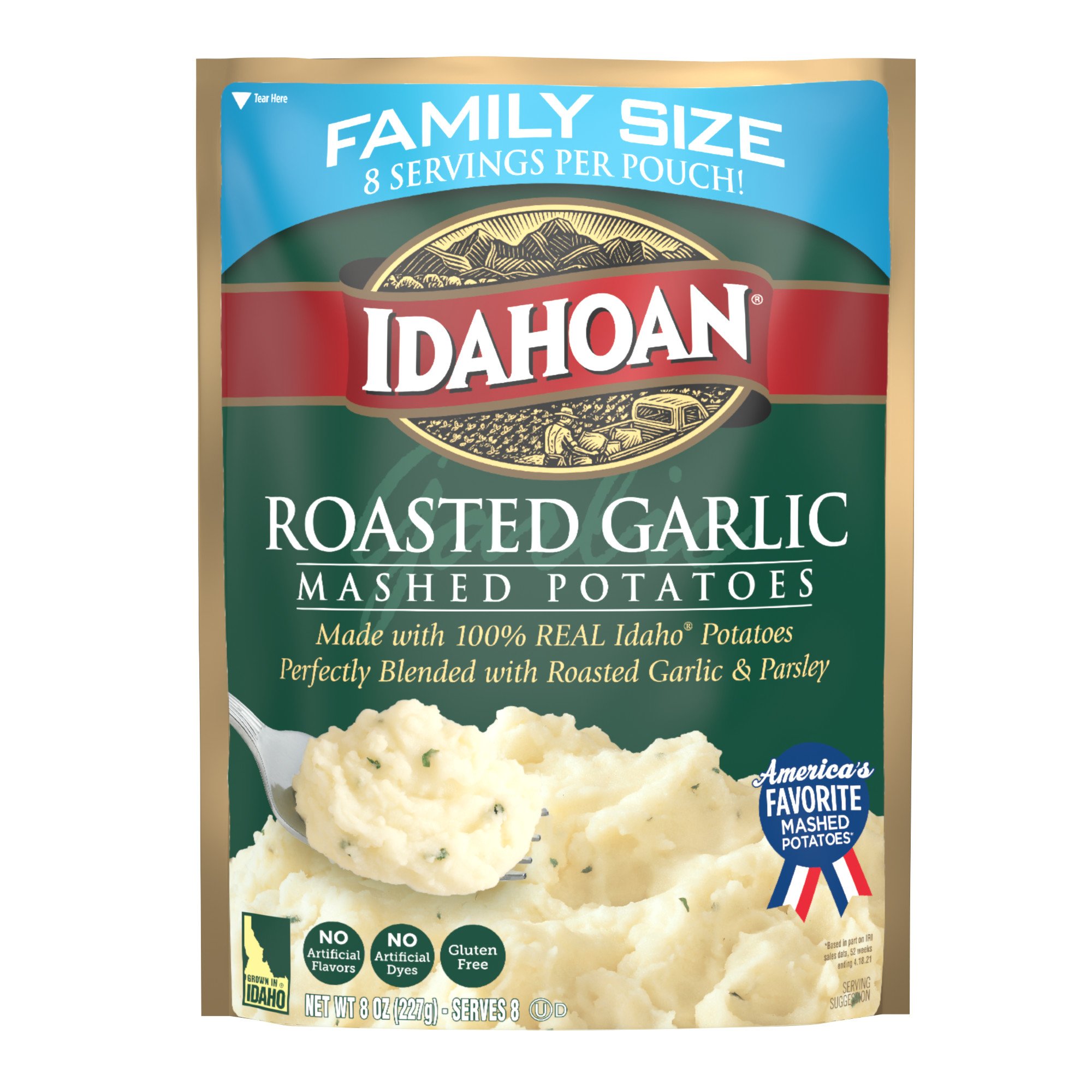 Idahoan Family Size Roasted Garlic Mashed Potatoes Shop Pantry Meals