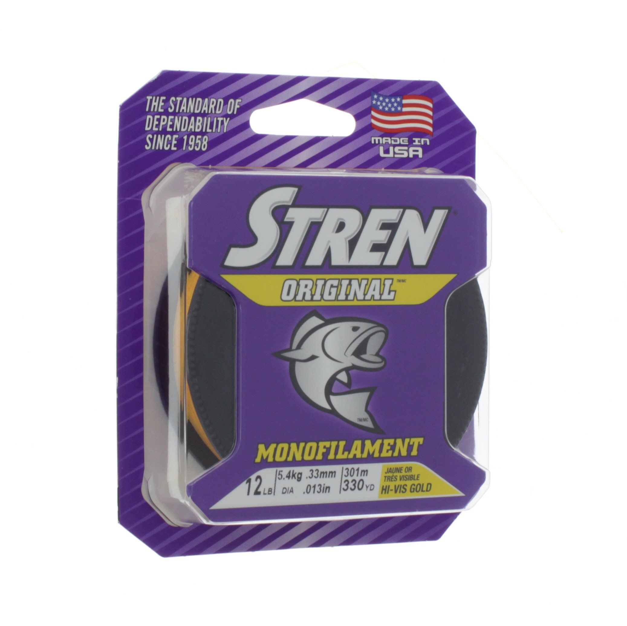 Stren Original Monofilament Fishing Line, Hi-Vis Gold 12lb 330yd