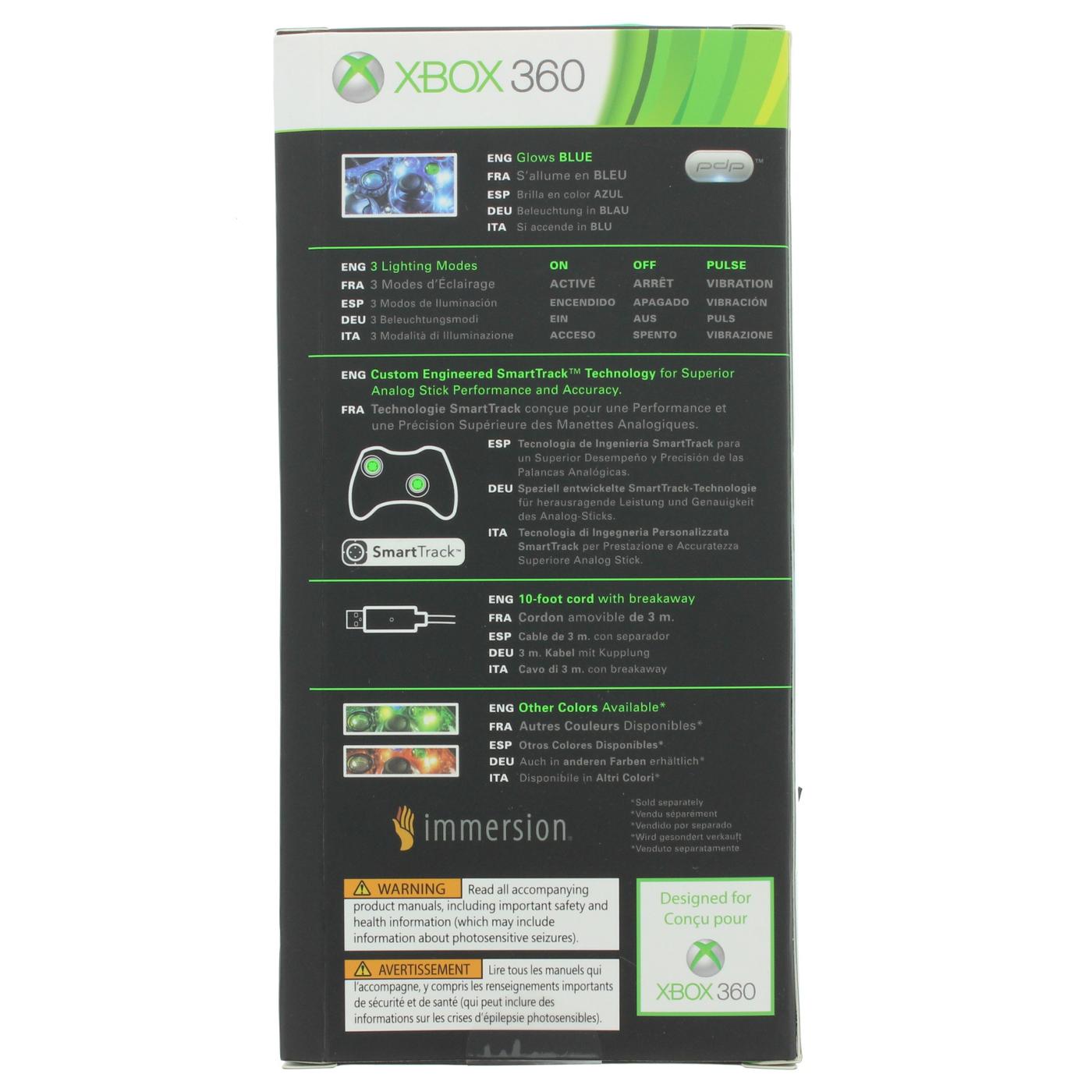 Microsoft XBox 360 Wired Afterglow Contoller in Blue; image 2 of 2