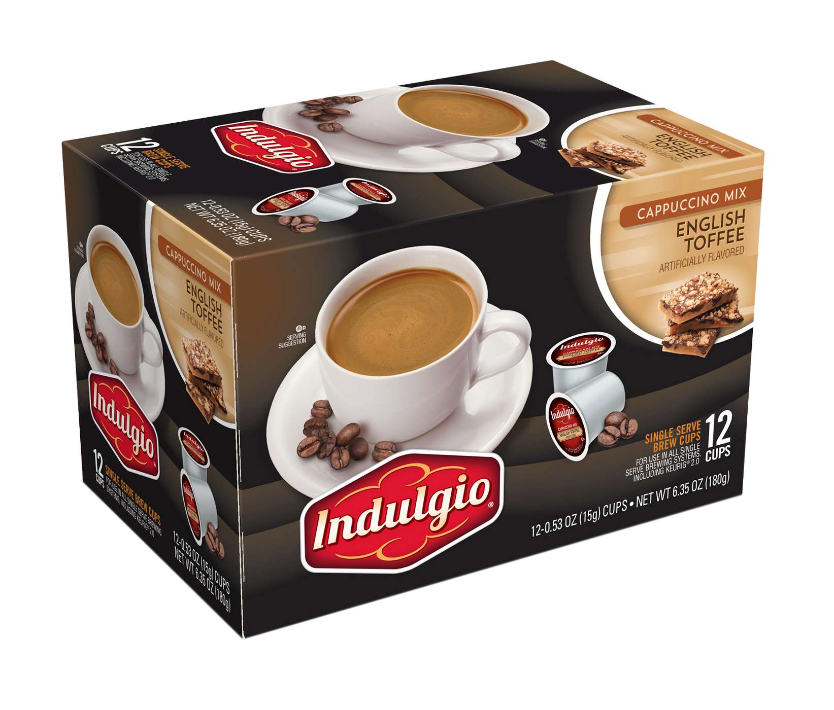 Indulgio English Toffee Cappuccino Single Serve Cups; image 1 of 2