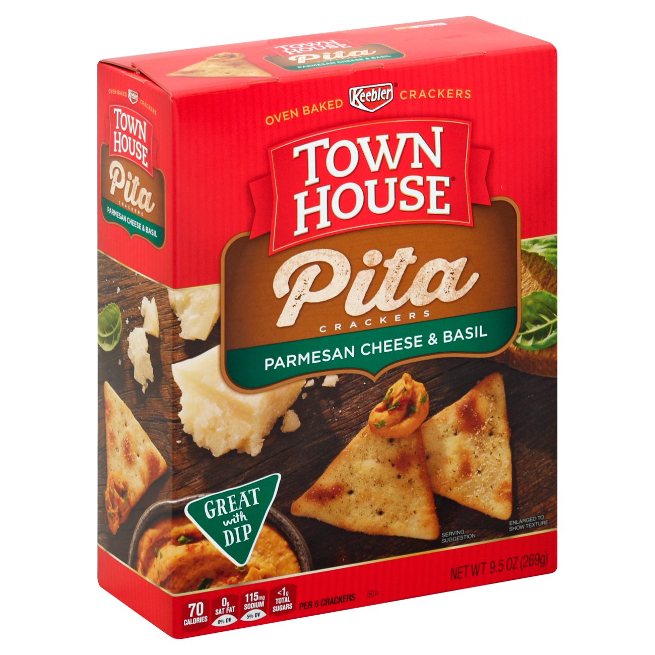 Keebler Town House Parmesan Cheese & Basil Pita Crackers Shop