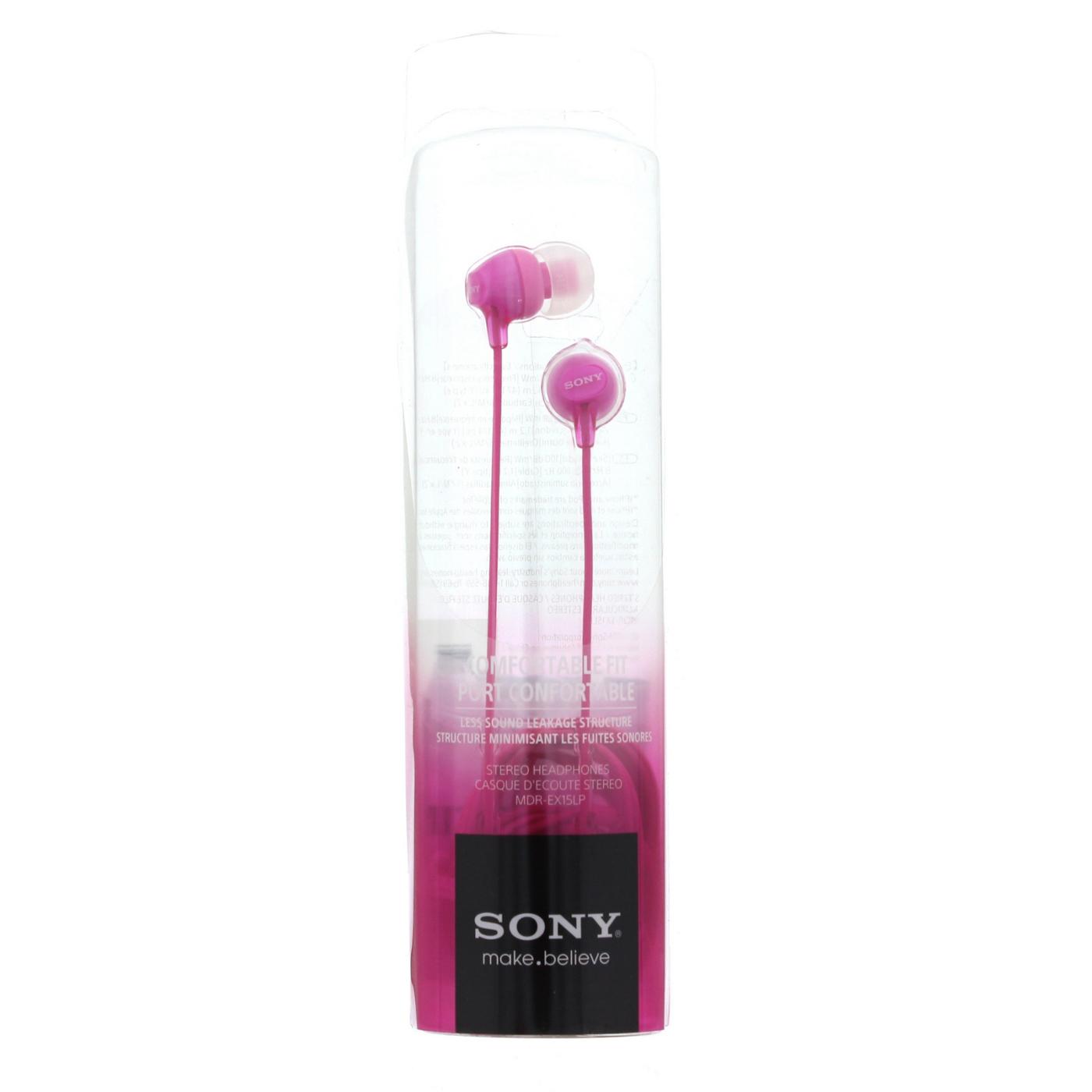 Sony Fashion Pink Earbuds; image 1 of 2