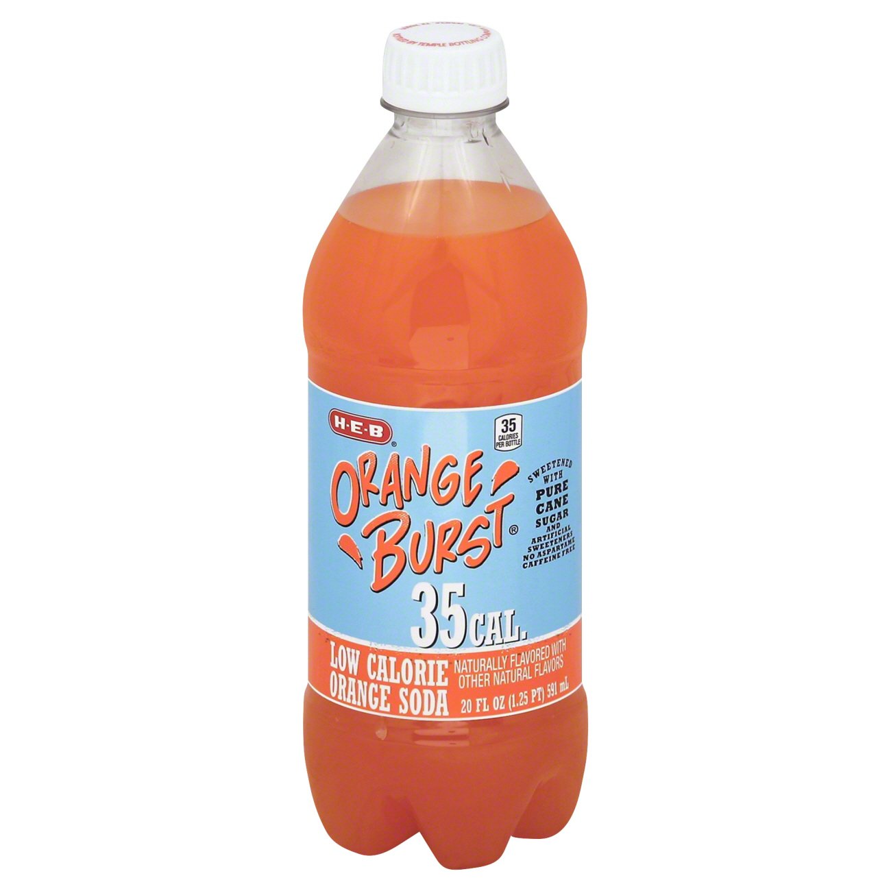 H-E-B Orange Burst 35 Calorie Pure Cane Sugar Soda - Shop Soda At H-E-B