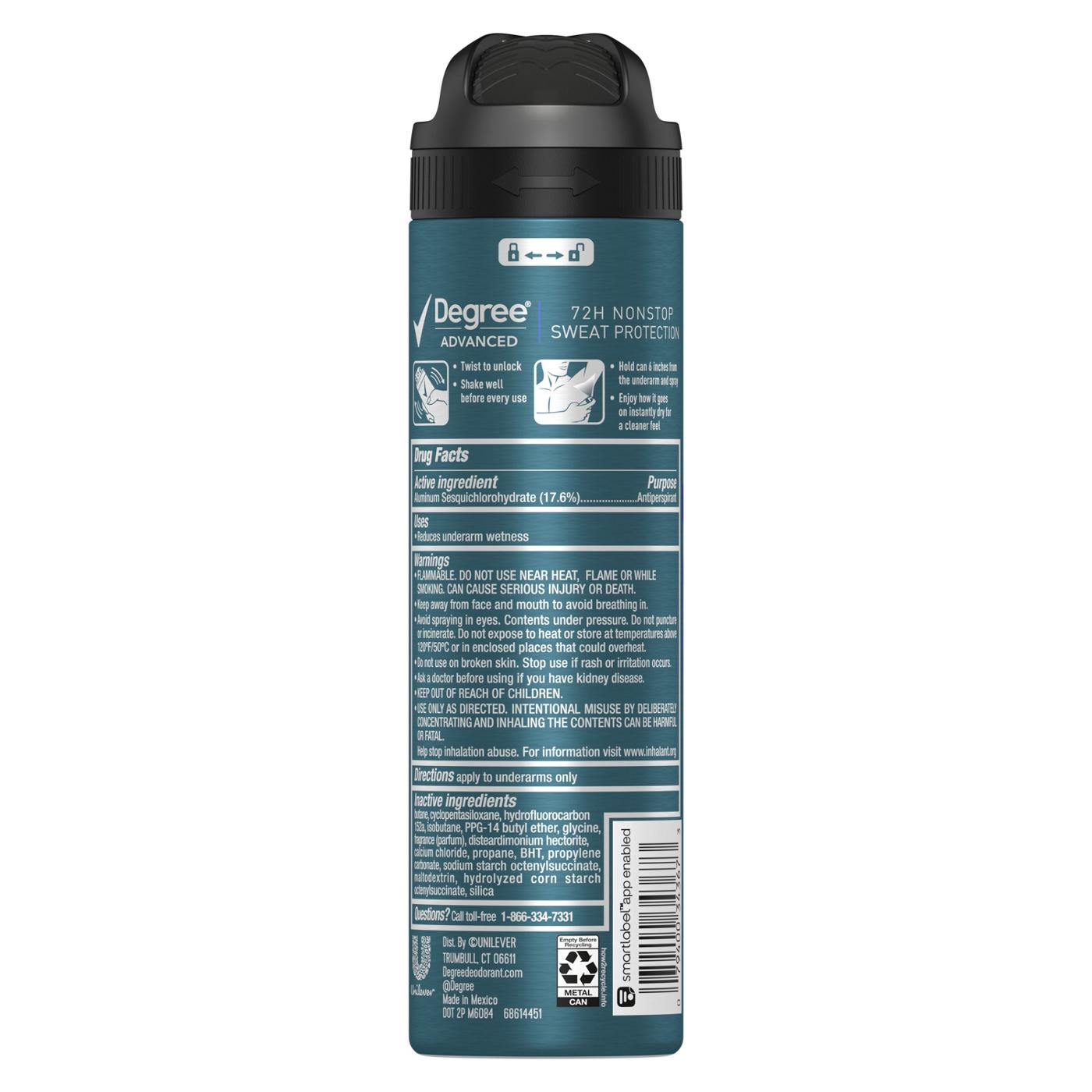 Degree Men Advanced Antiperspirant Deodorant Dry Spray Extreme; image 3 of 7