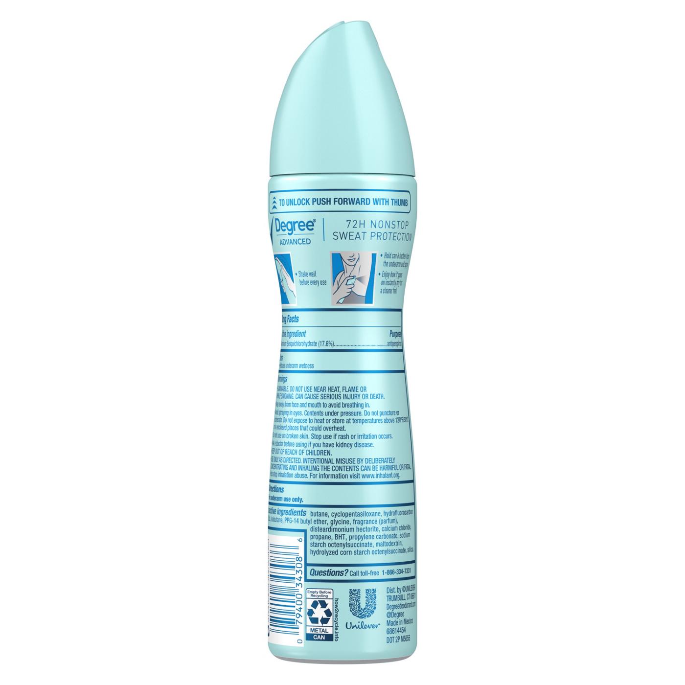 Degree Advanced Antiperspirant Deodorant Dry Spray Shower Clean; image 2 of 3