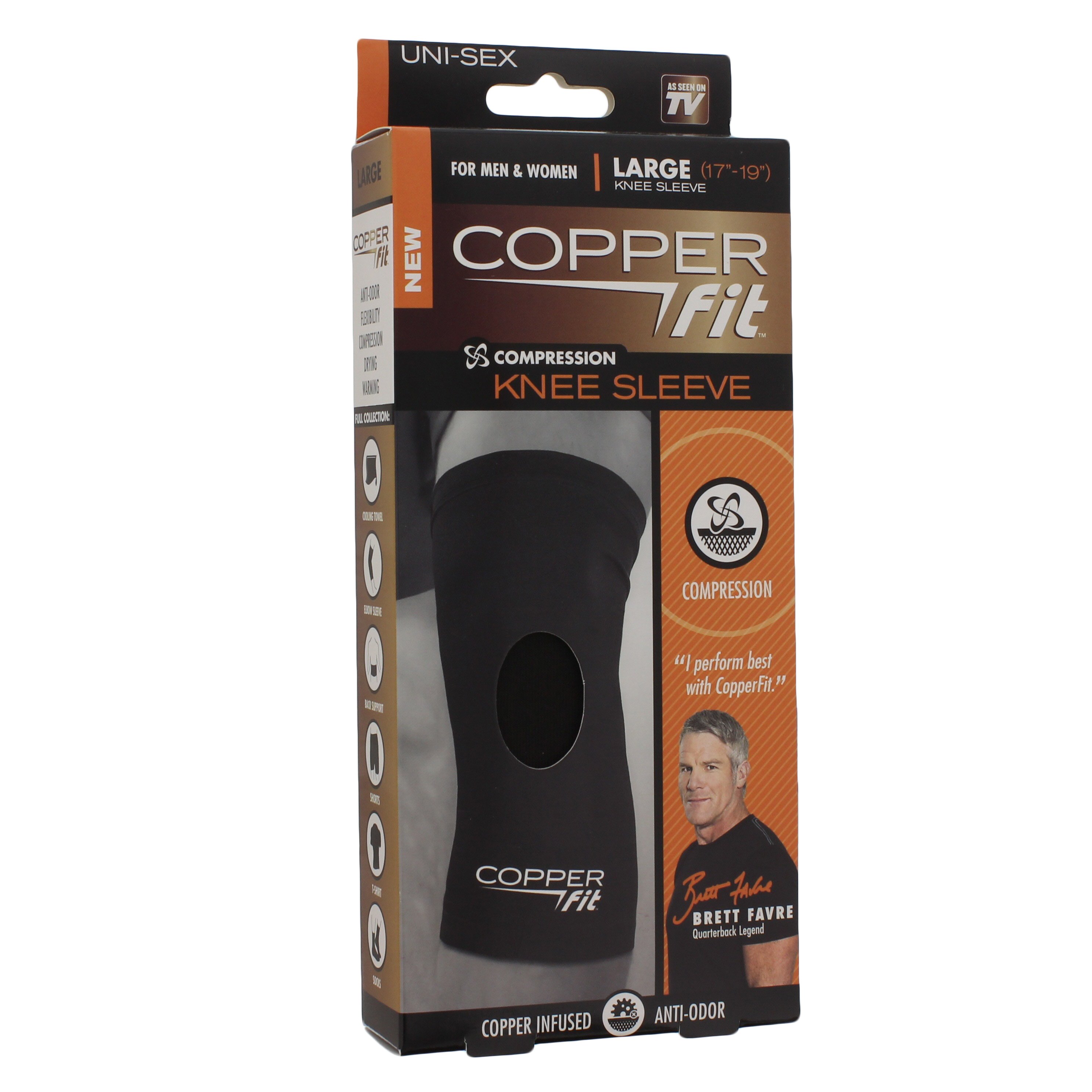 As Seen On TV Copper Fit Knee Compression Sleeve, Large - Shop