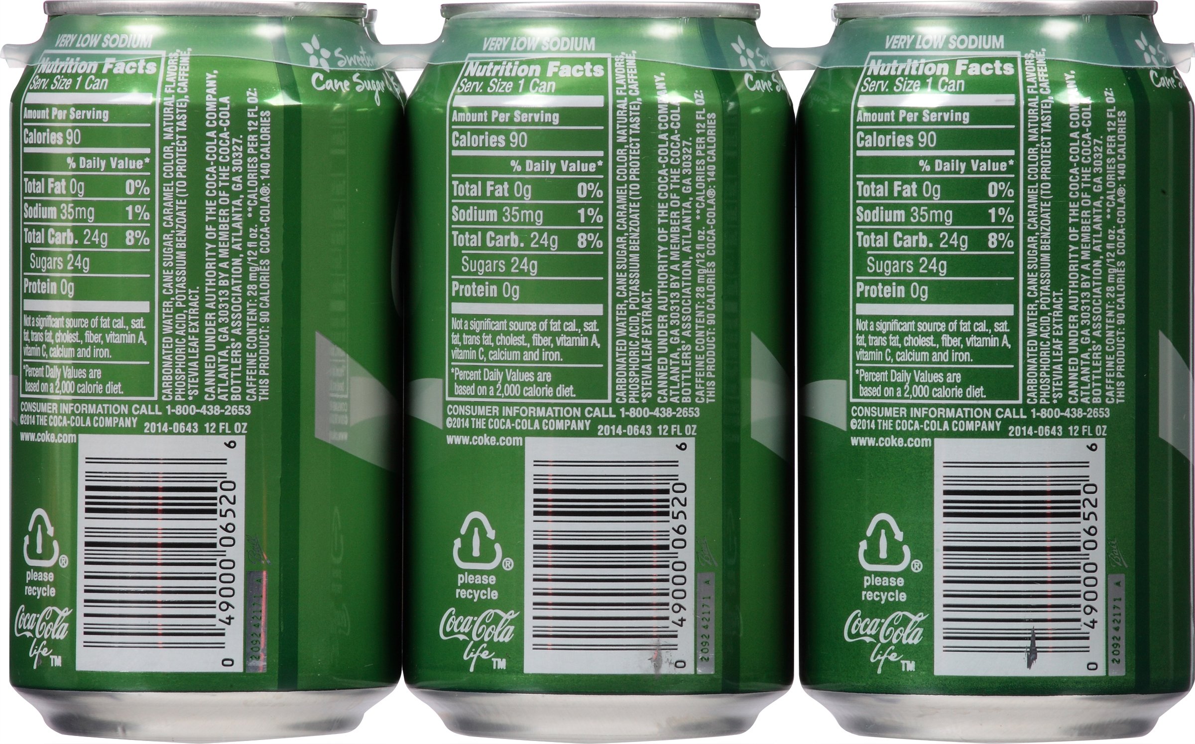 Coke Nutrition Label 12 Oz