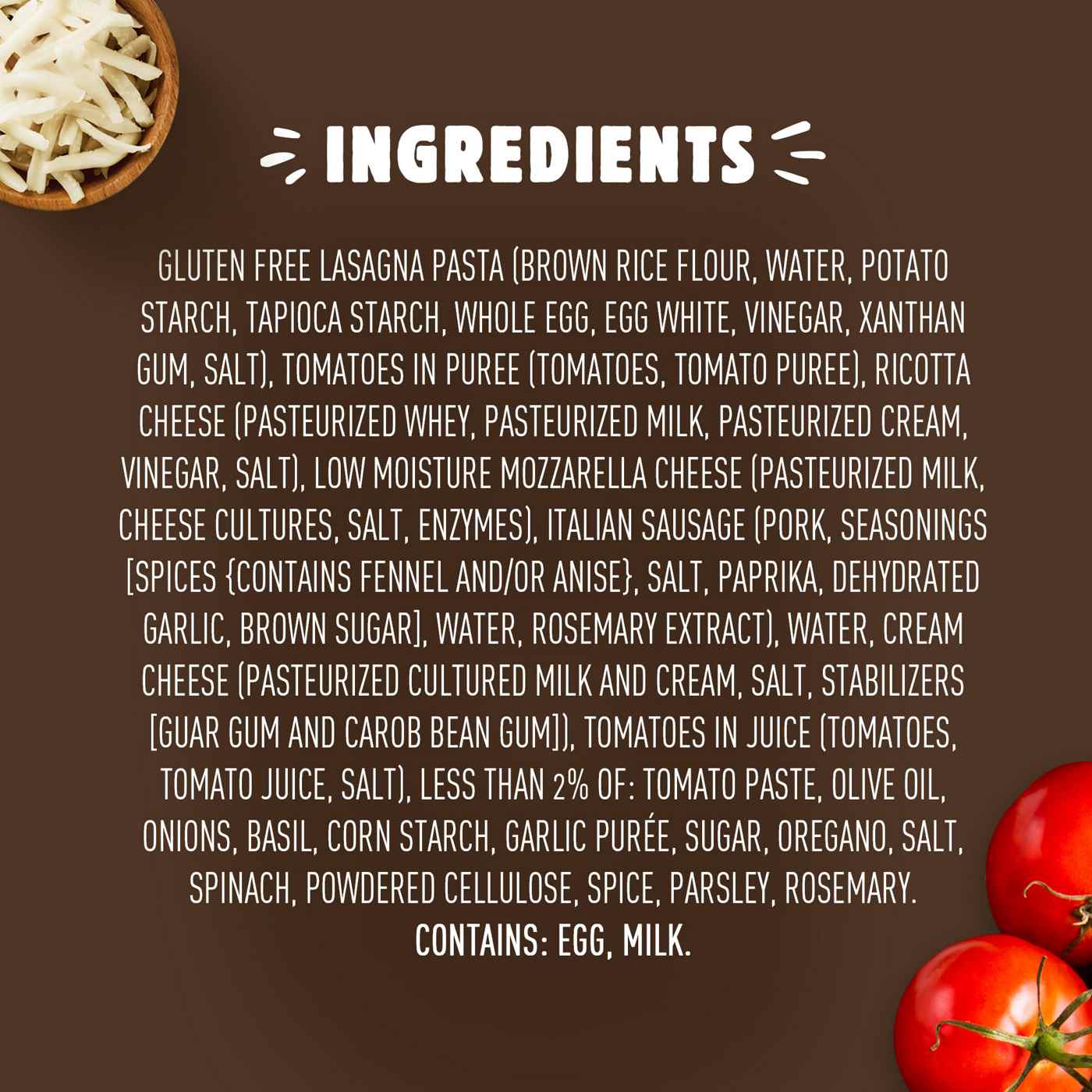 Udi's GlutenFree Italian Sausage Lasagna Frozen Meal Shop Entrees