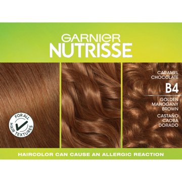 Garnier Nutrisse Ultra Color Nourishing Bold Permanent Hair Color Creme B4 Caramel Chocolate, 1 kit