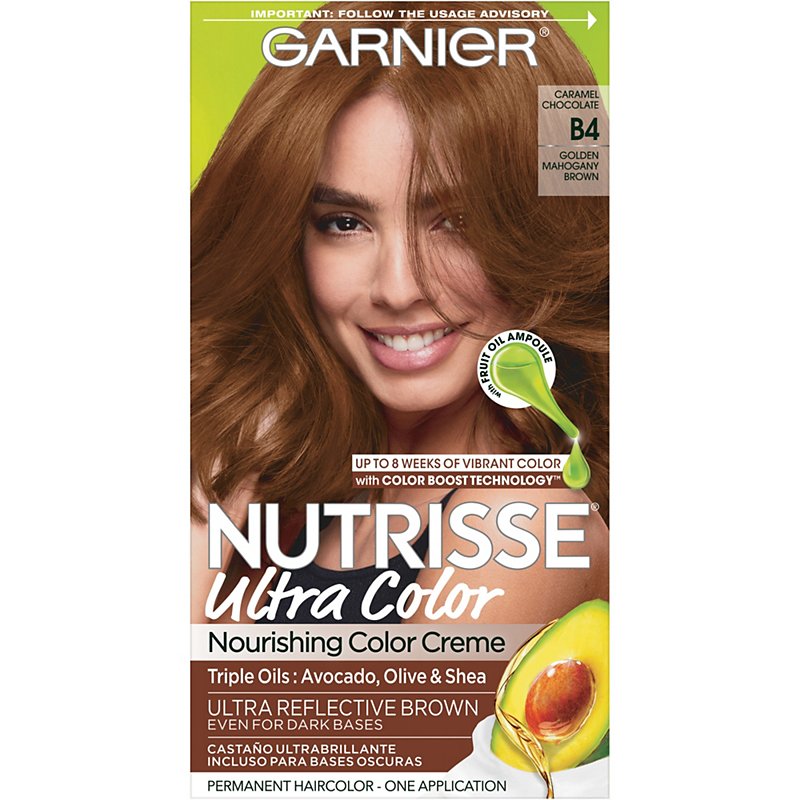 Garnier Nutrisse Ultra Color Nourishing Bold Permanent Hair Color Creme B4  Caramel Chocolate - Shop Hair Care at H-E-B