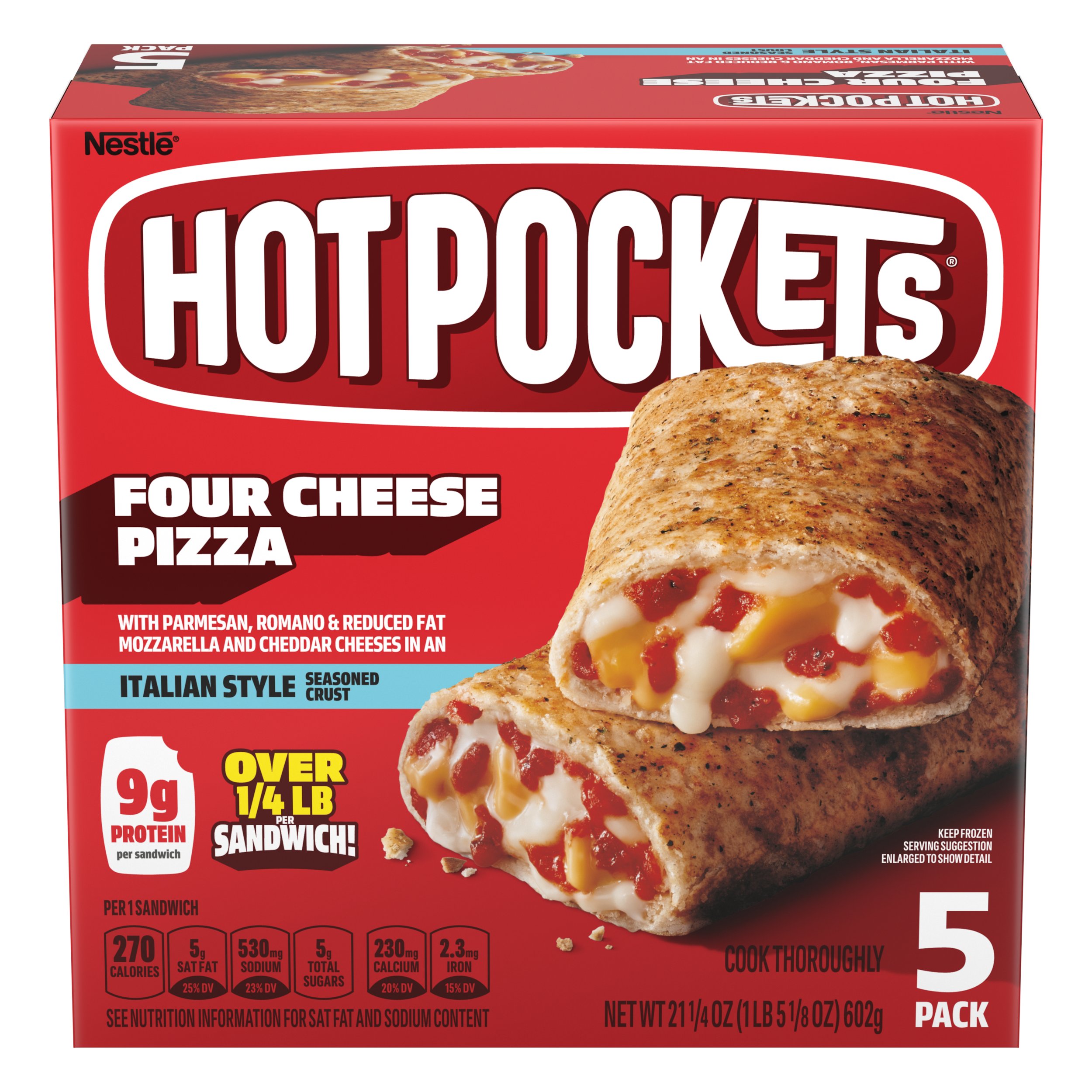 Hot Pockets Four Cheese Pizza Frozen Sandwiches with Italian Style Seasoned Crust Shop
