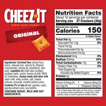 Cheez-It Original Cheese Crackers, 12.4 oz