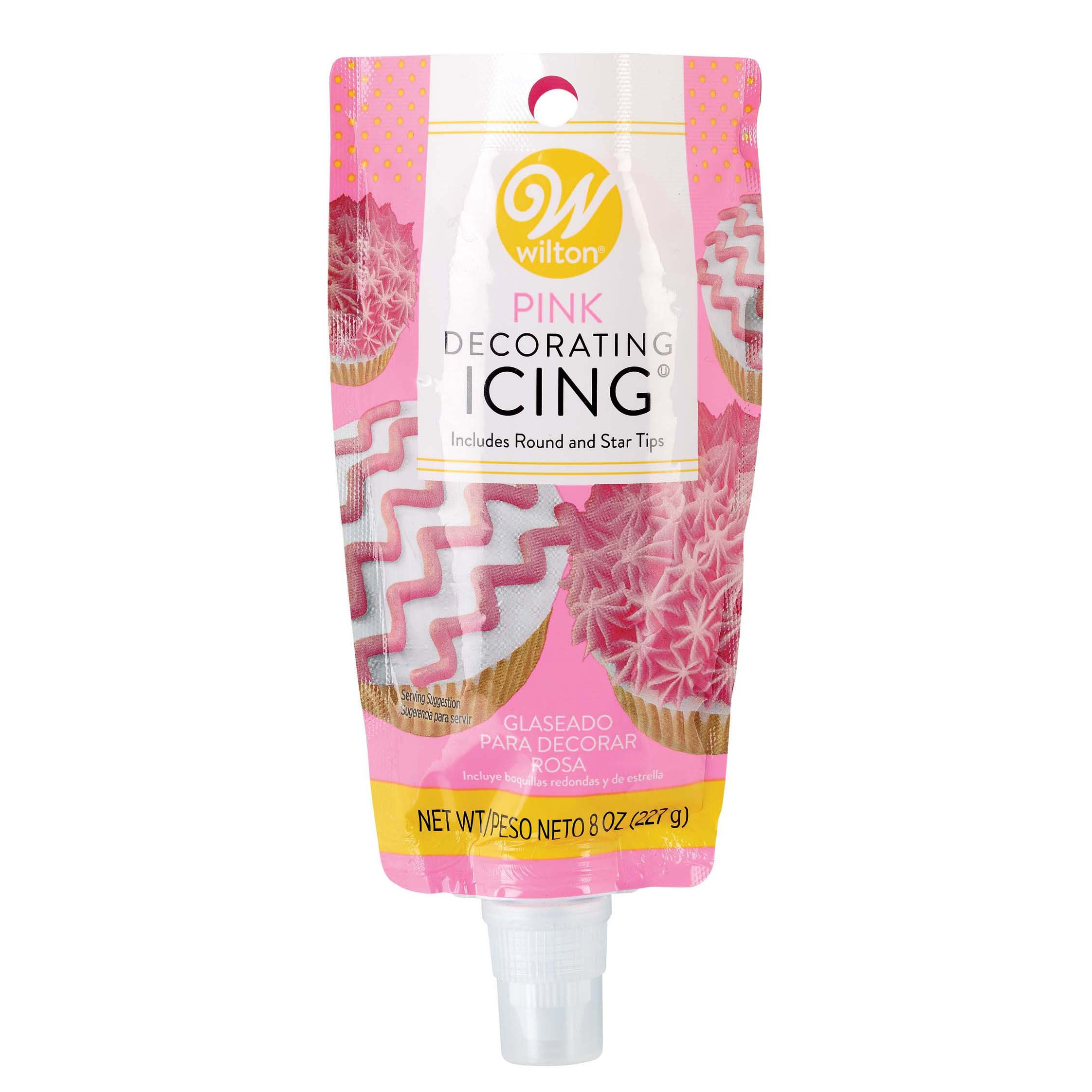 Wilton Pink Decorating Icing Includes Round & Star Tips Shop Icing