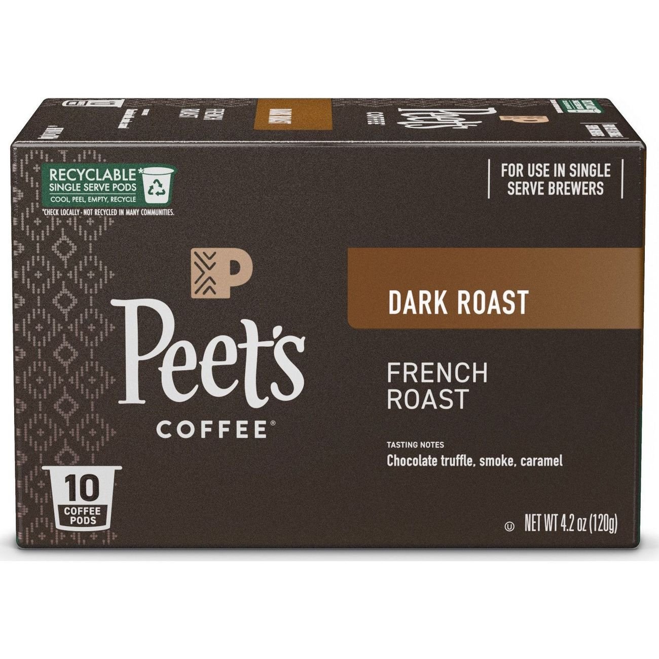 Peet's Coffee French Roast Dark Roast Single Serve Coffee Shop Coffee