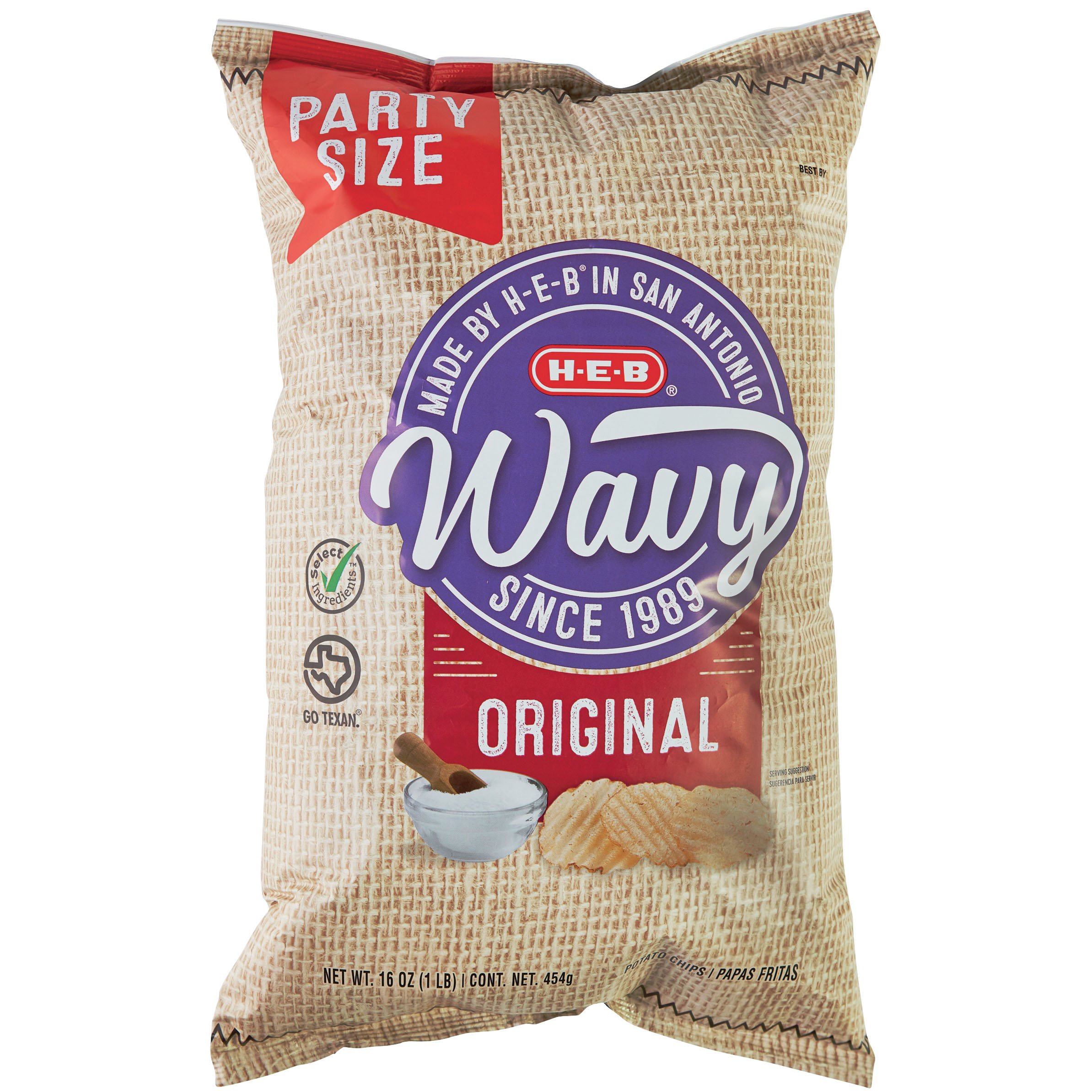 H-E-B Wavy Original Potato Chips Party Size - Shop Chips At H-E-B